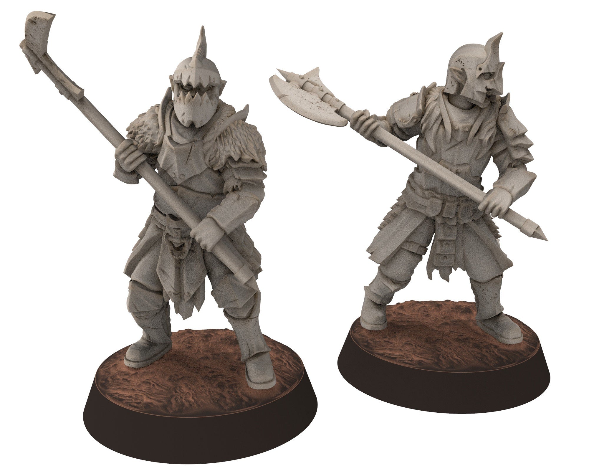 Orc horde - Captain V1 warriors warband, Middle rings miniatures for wargame D&D, LOTR, Frostgrave... Modular miniatures Quatermaster3D