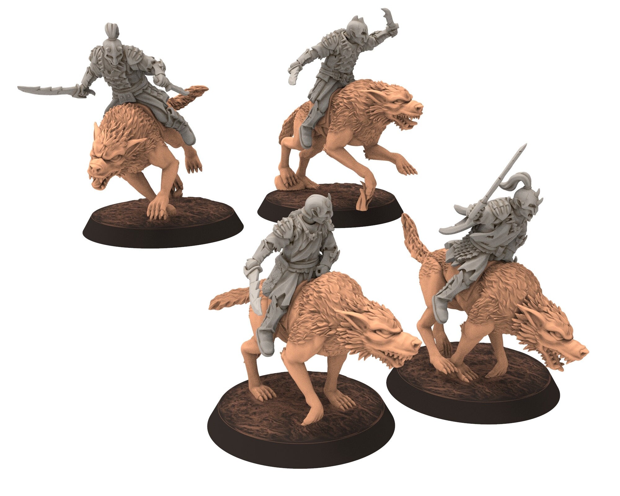 Orc horde - Scout Captain on foot warriors warband, Middle rings for wargame D&D, LOTR, Frostgrave... Modular miniatures Quatermaster3D