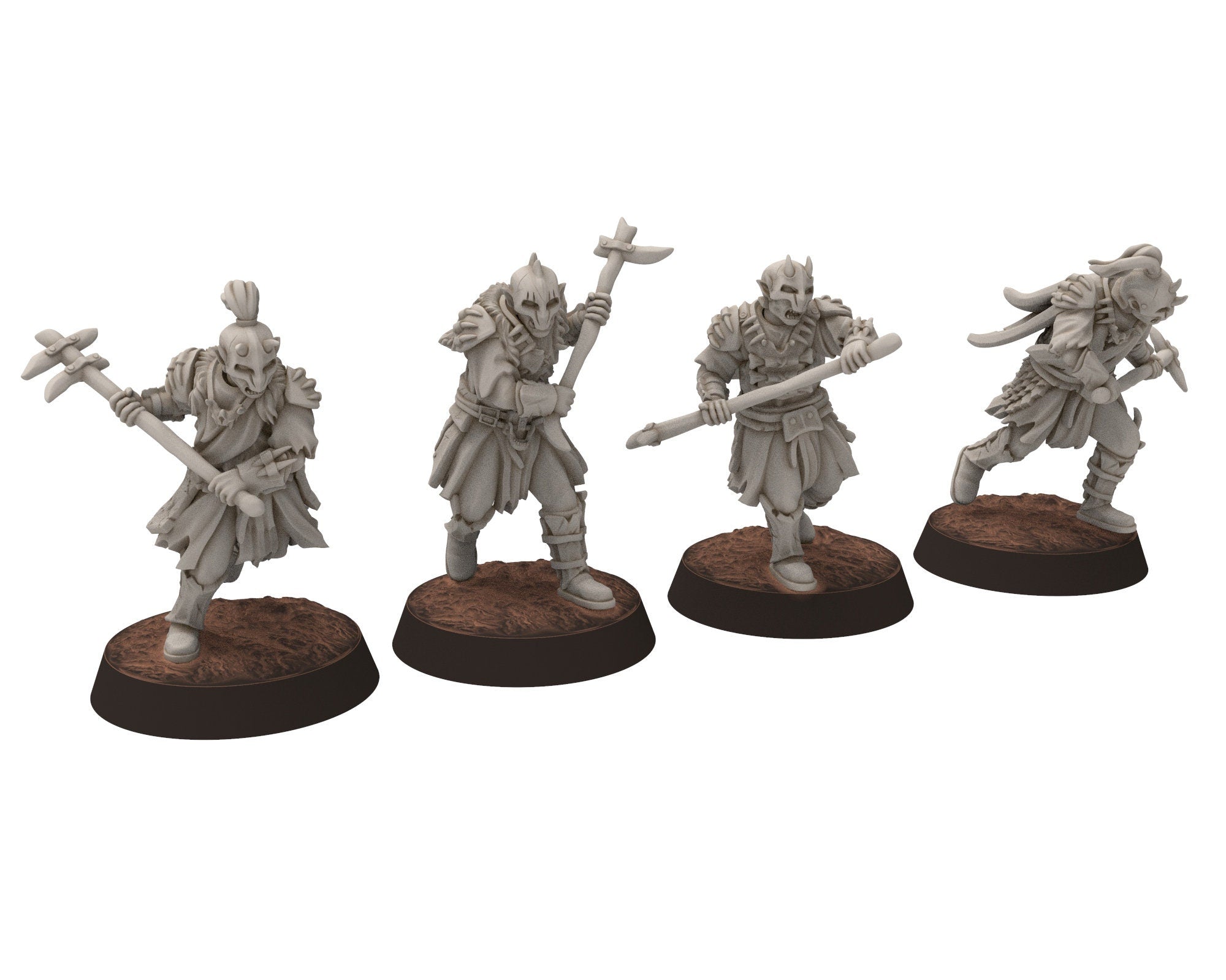 Orc horde - Orc Heads, Middle rings for wargame D&D, LOTR, Frostgrave... Modular miniatures Quatermaster3D