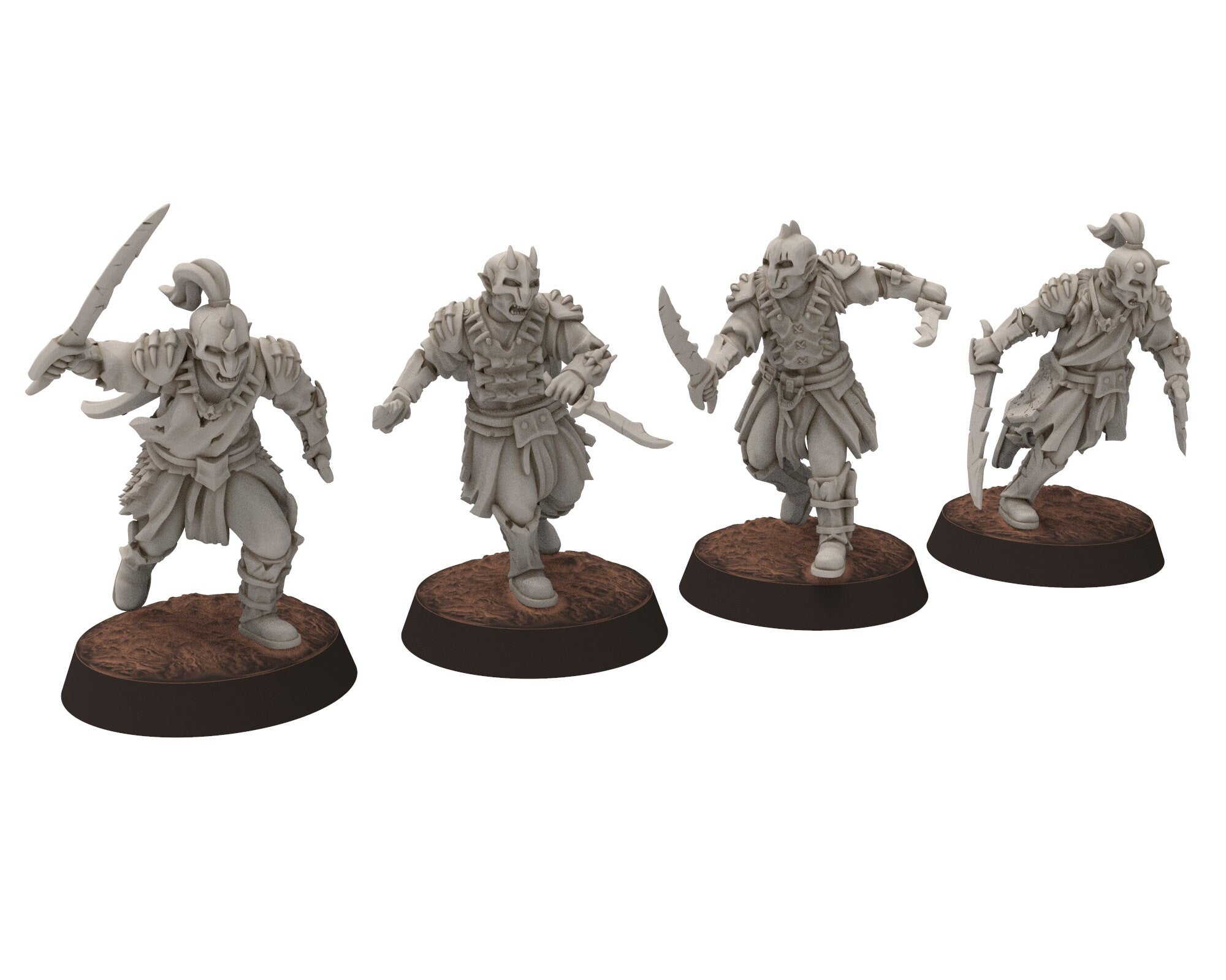 Orc horde - Scout Captain on foot warriors warband, Middle rings for wargame D&D, LOTR, Frostgrave... Modular miniatures Quatermaster3D