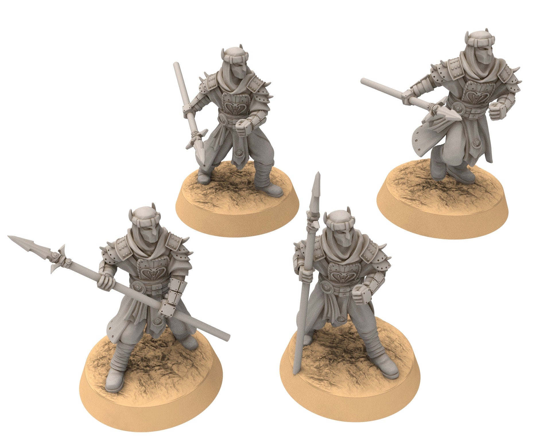 Harad - x2 Fallen Knights Axe, Berber nomads, Harad Bedouin Arabs Sarazins miniatures for wargame D&D, Lotr... Quatermaster3D