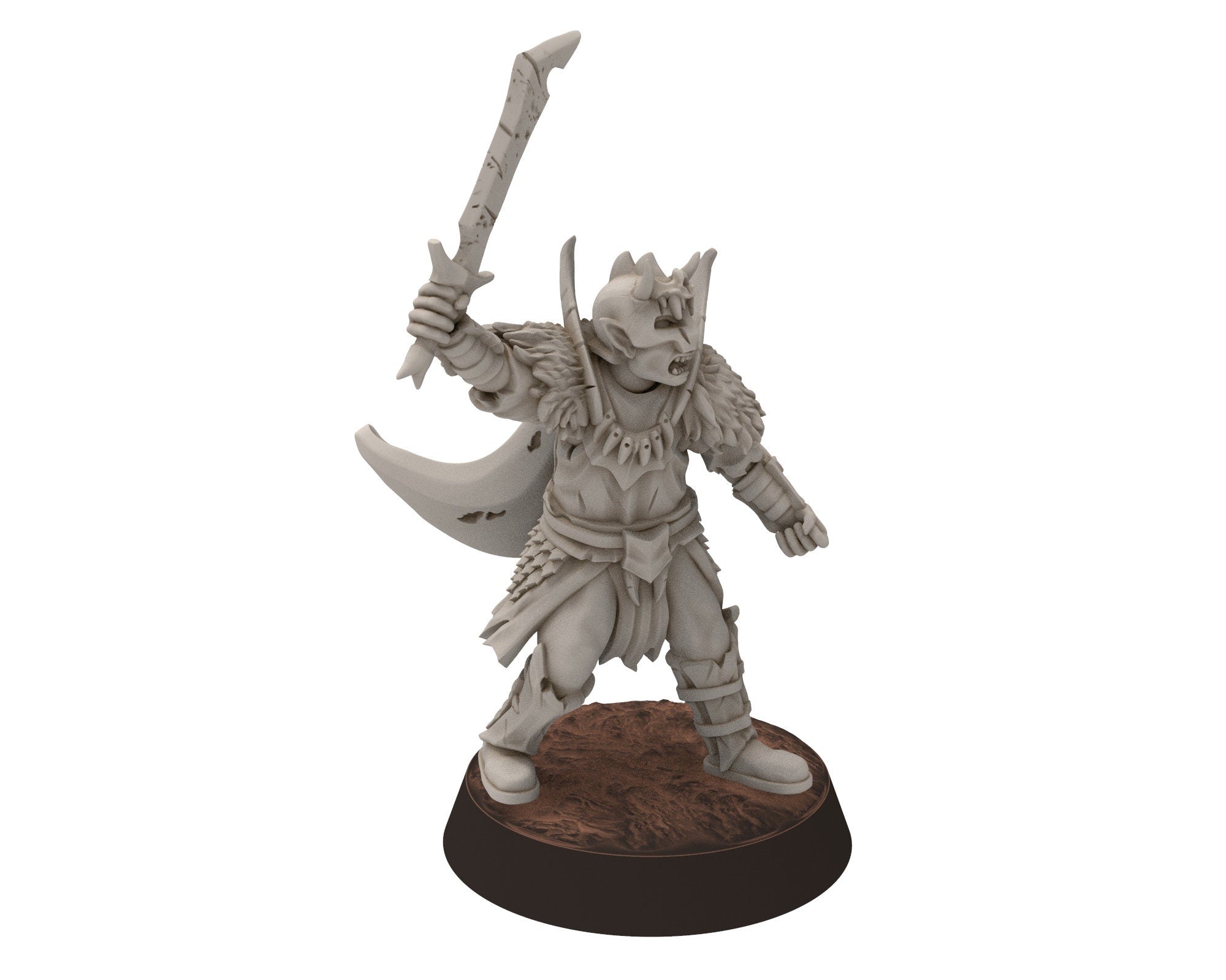 Orc horde - Scout Vanguards warriors warband, Middle rings for wargame D&D, LOTR, Frostgrave... Modular miniatures Quatermaster3D