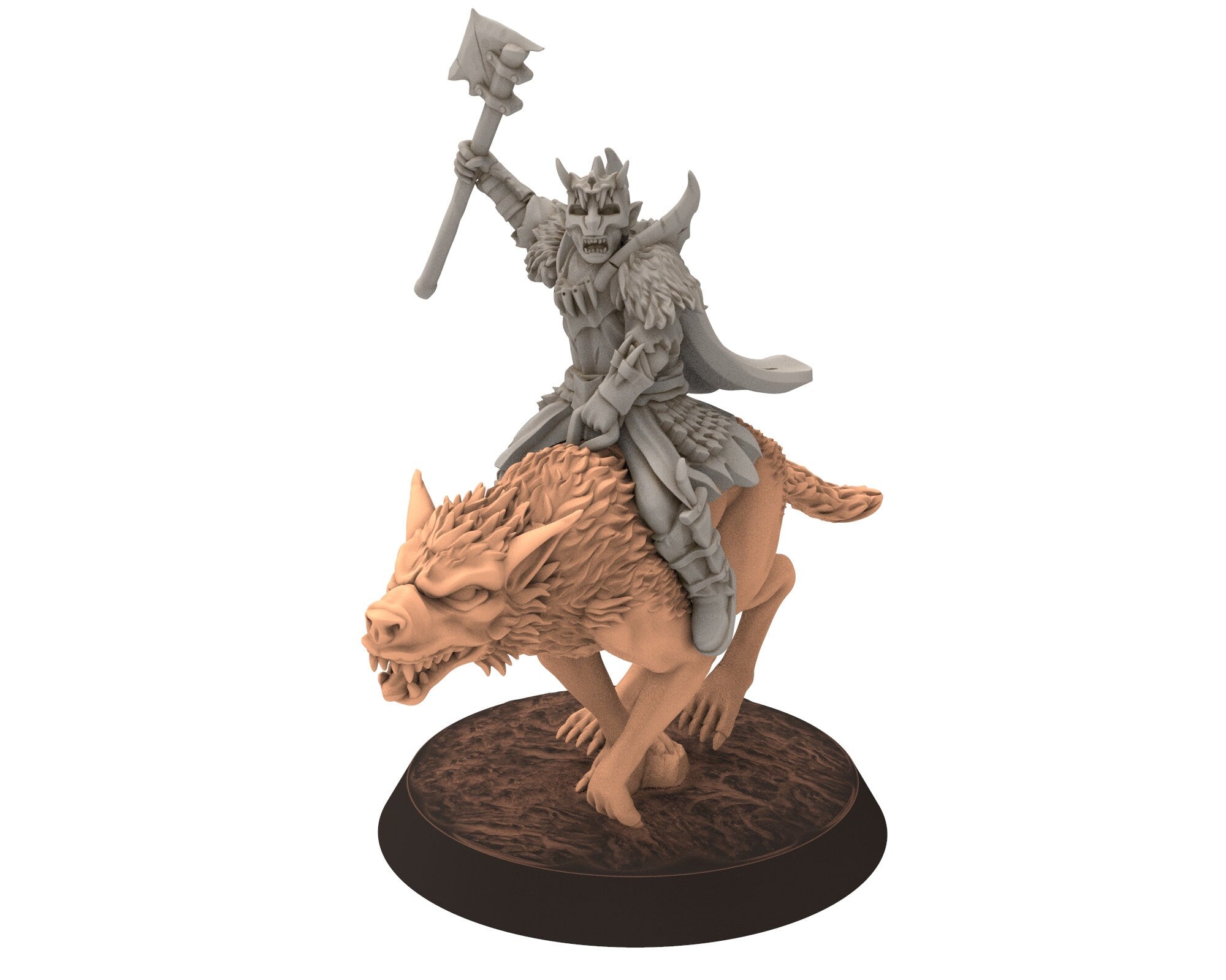 Orc horde - Scout Captain on foot warriors warband, Middle rings for wargame D&D, LOTR, Frostgrave... Modular miniatures Quatermaster3D