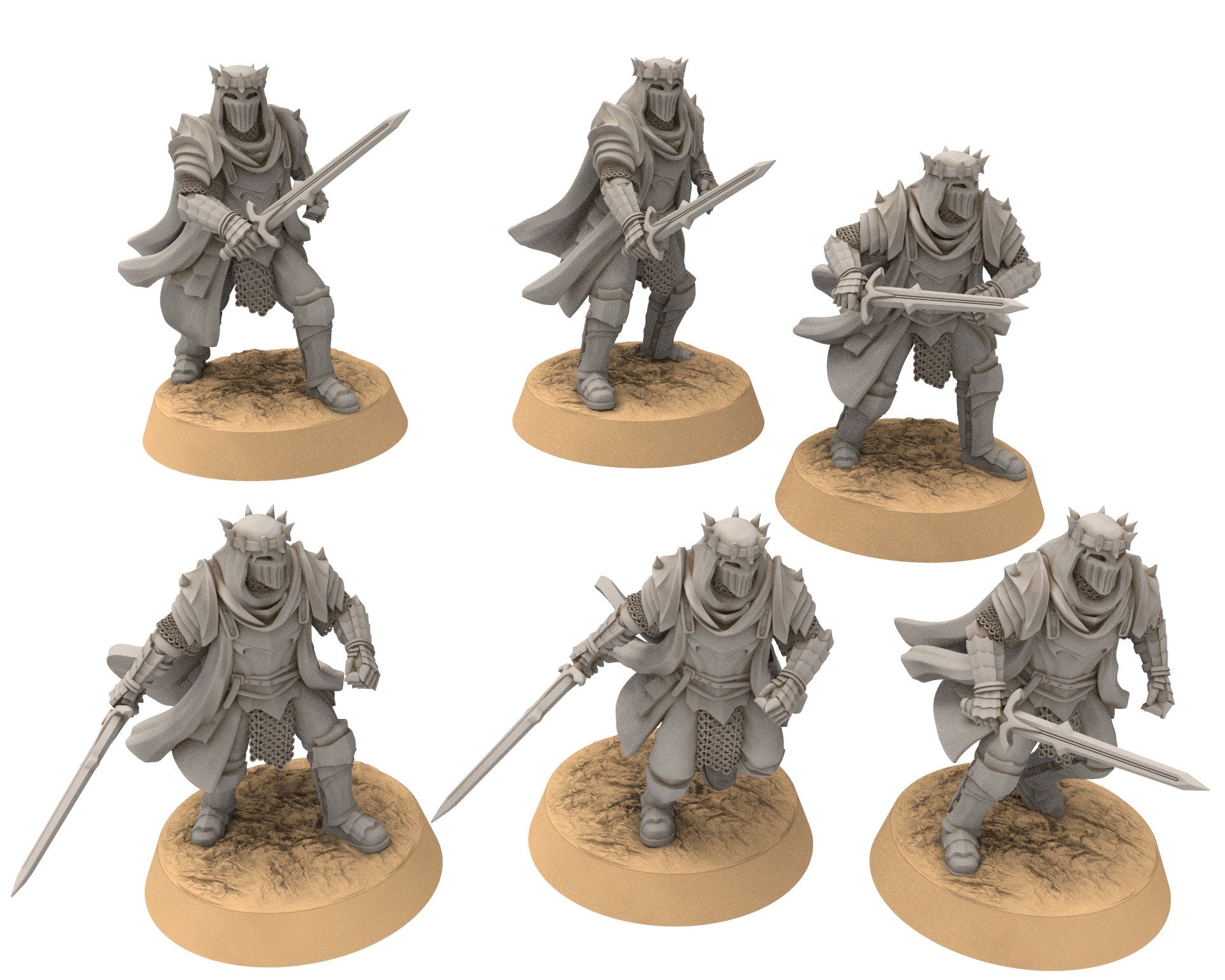 Harad - x6 Fallen Knights Sword, Berber nomads, Harad Bedouin Arabs Sarazins miniatures for wargame D&D, Lotr... Quatermaster3D