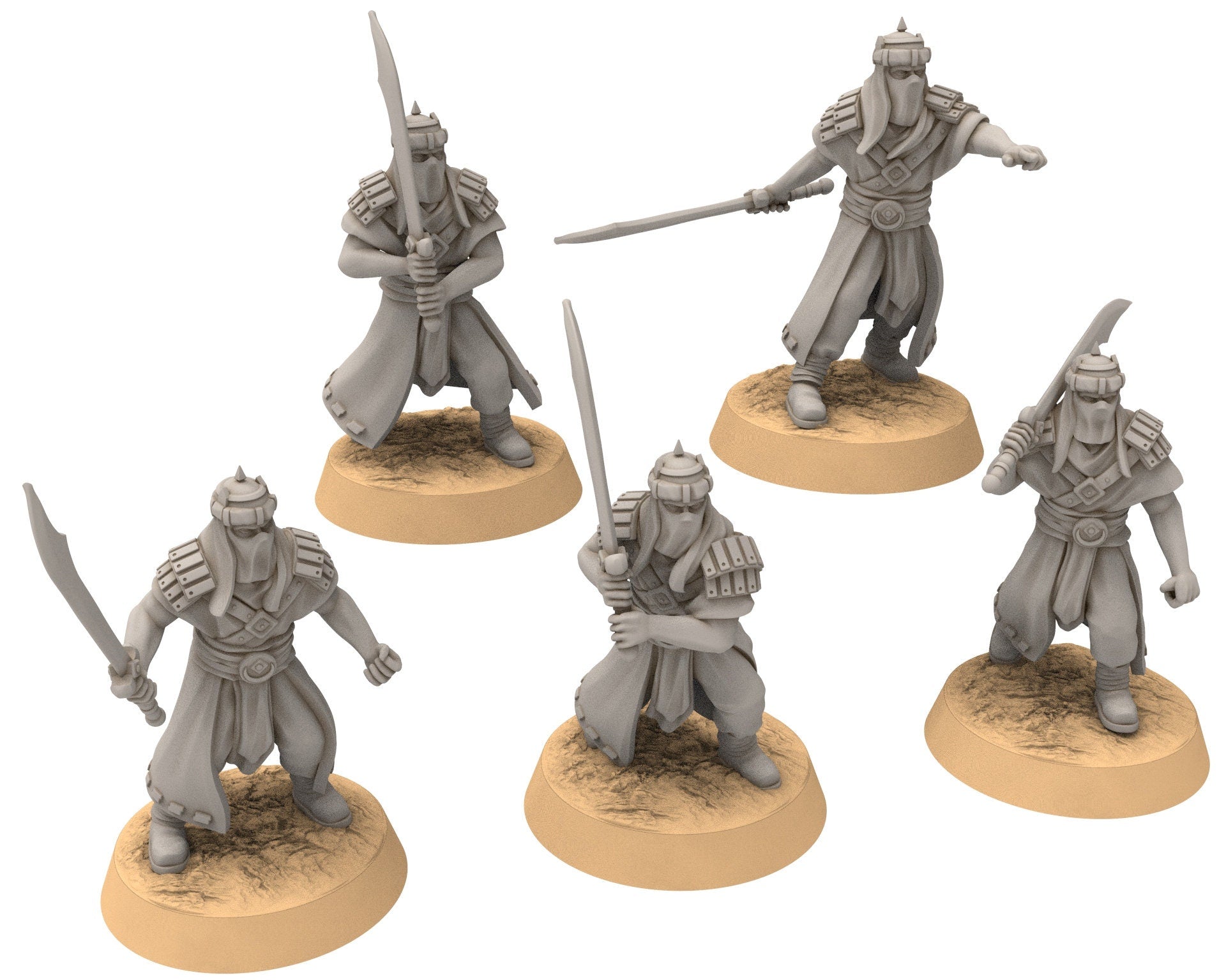 Harad - x2 Fallen Knights Spear, Berber nomads, Harad Bedouin Arabs Sarazins miniatures for wargame D&D, Lotr... Quatermaster3D