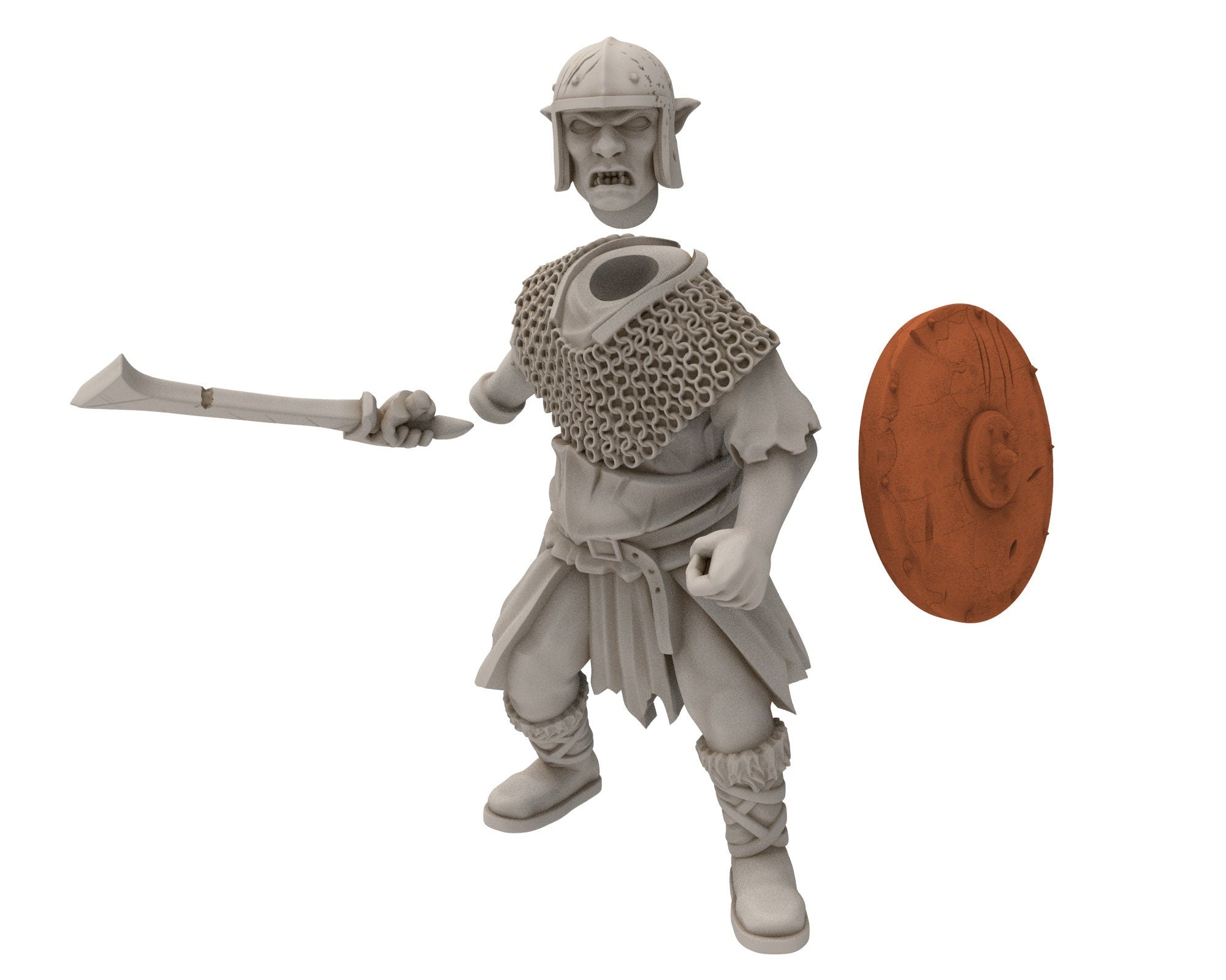 Orc horde - Lieutenant warriors warband, Middle rings miniatures for wargame DnD, LOTR, Frostgrave... Modular miniatures Quatermaster3D