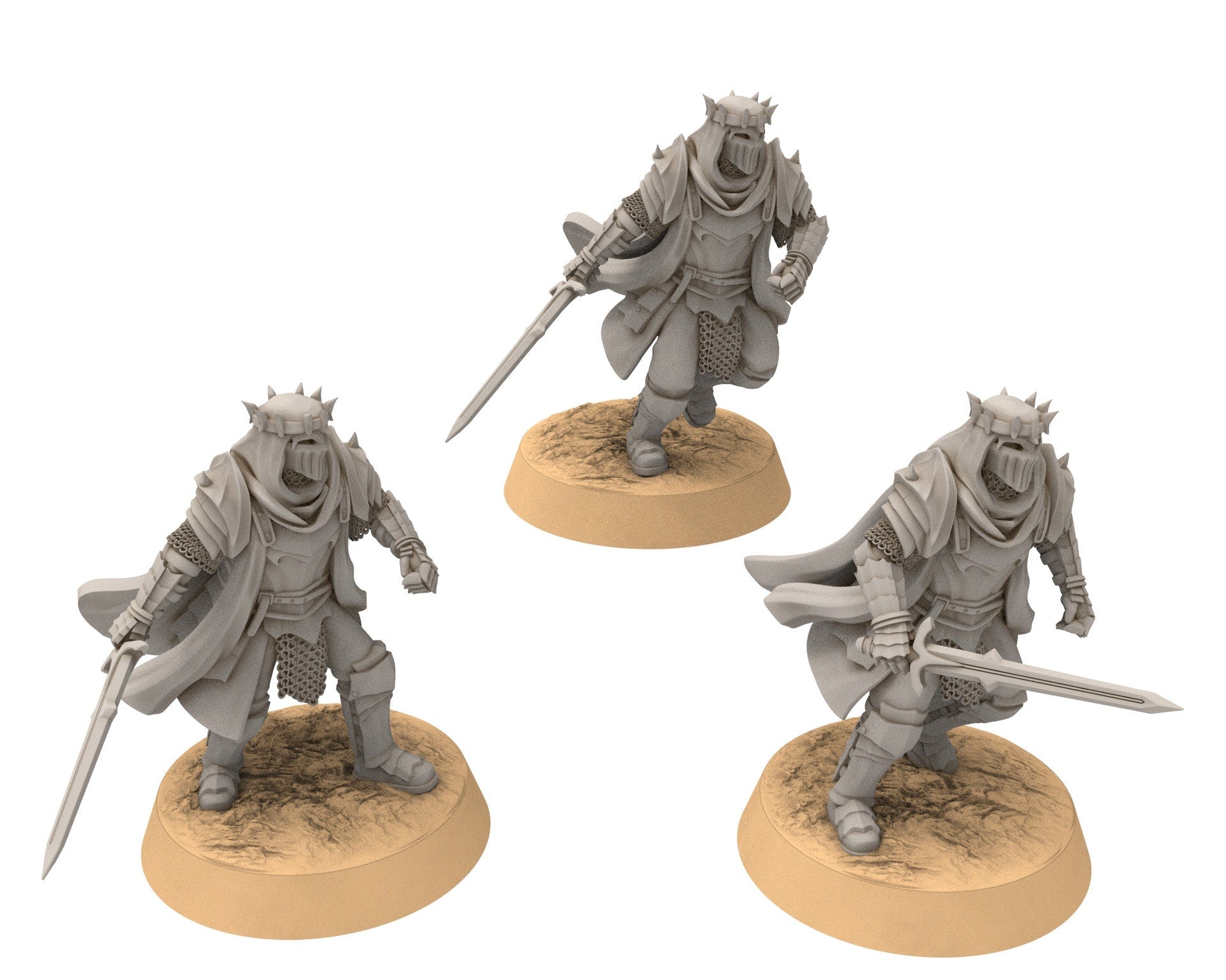 Harad - x2 Fallen Knights Spear, Berber nomads, Harad Bedouin Arabs Sarazins miniatures for wargame D&D, Lotr... Quatermaster3D
