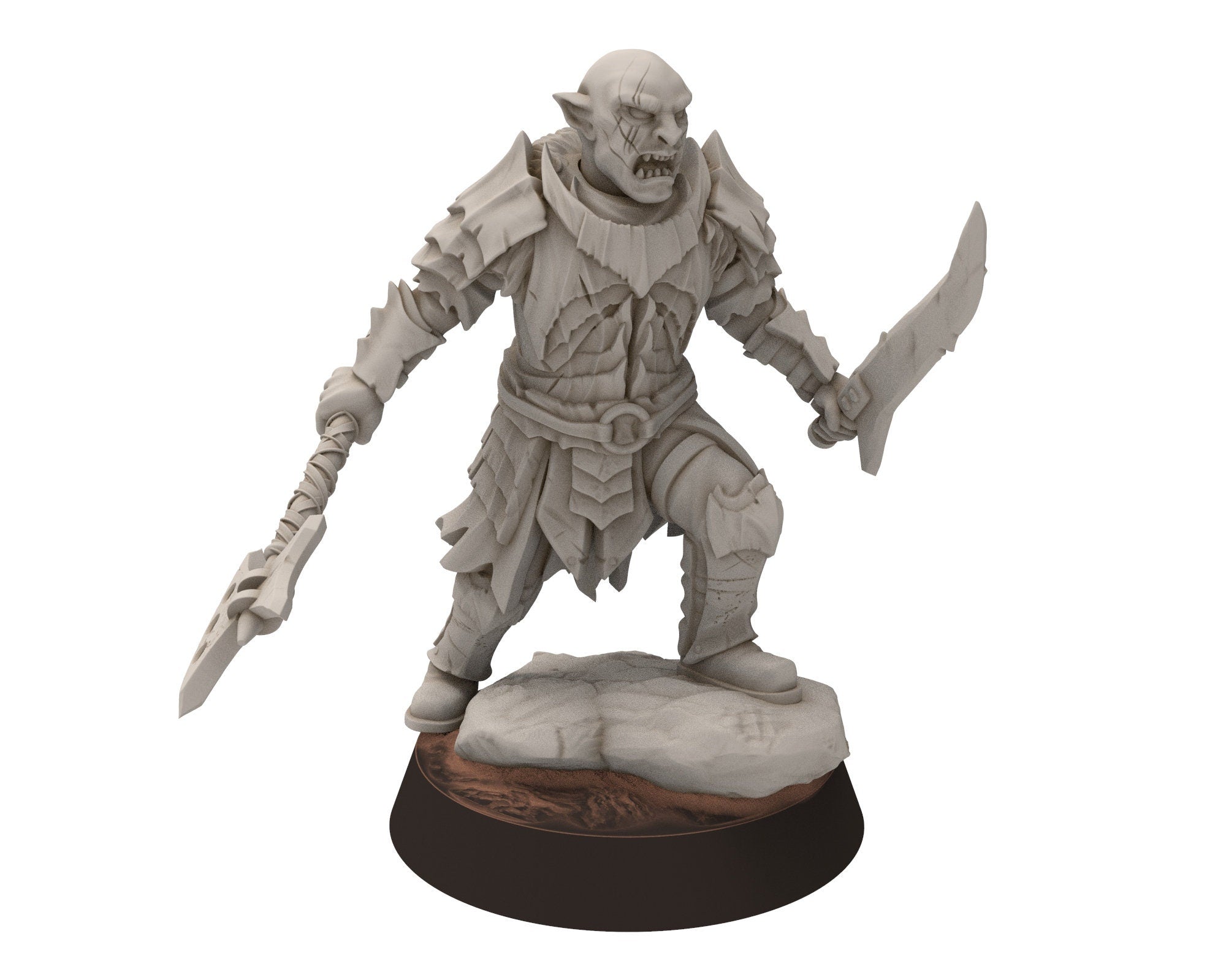 Orc horde - Fierce Lieutenant on foot warriors warband, Middle rings for wargame DnD, LOTR, Frostgrave... Modular miniatures Quatermaster3D