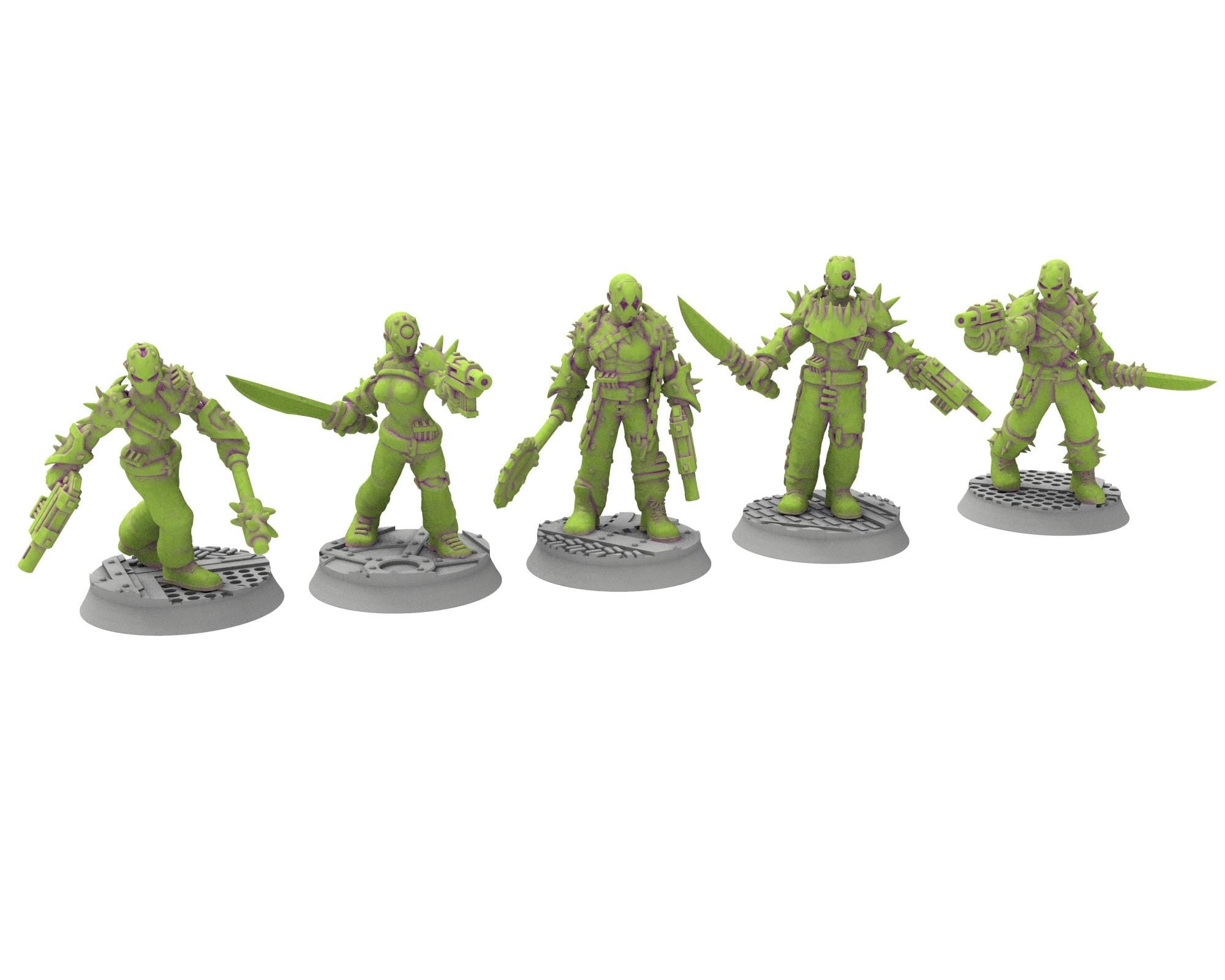 Harbingers of darkness - 32mm Cultists of Chaos god - Staff and Leaders - OPR Tabletop wargame Resin 3D printed proxy, Edge Miniatures