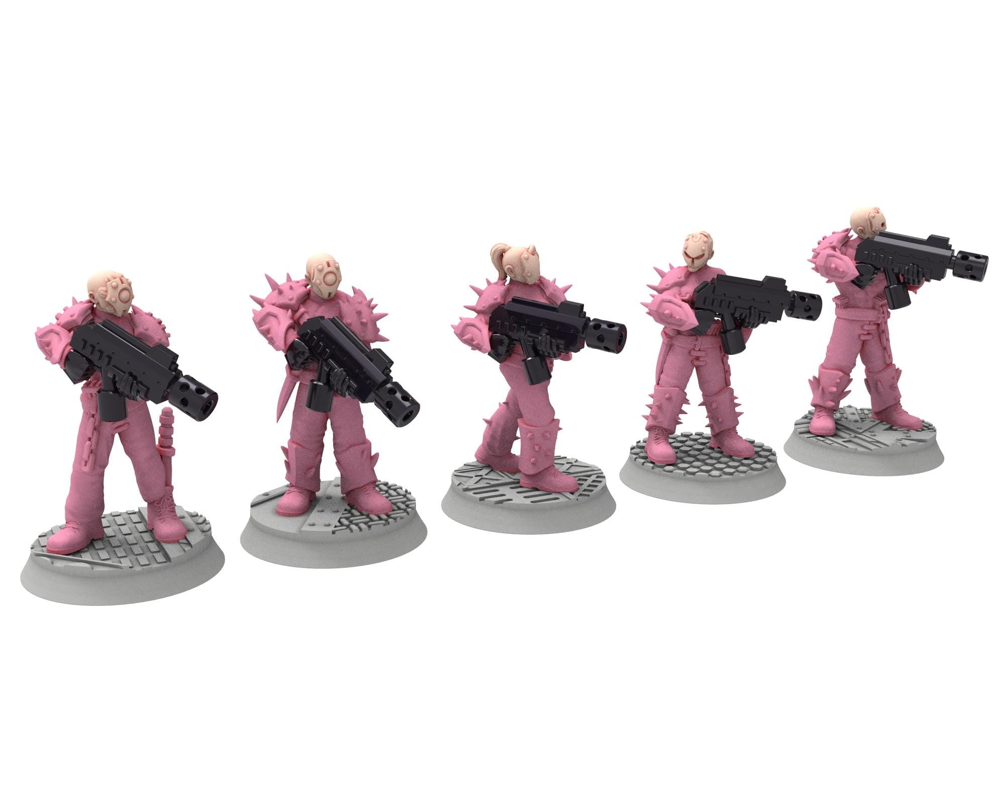 Daemons of lust - 28mm Sadistic Cultists of Chaos god - Grenade Launchers - OPR Tabletop wargame Resin 3D printed proxy, Edge Miniatures