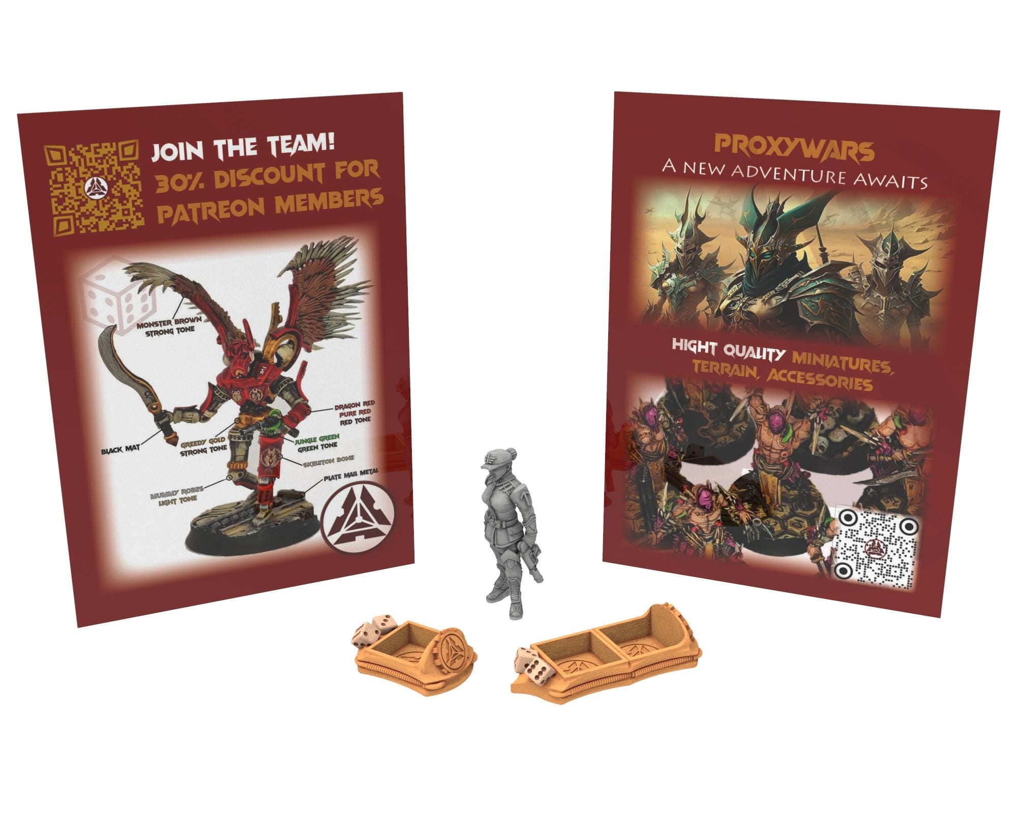 Tournement Wargaming Partnership - x50 Set Of Goodies Fantasy - x1 Miniature x2 Wound Trackers : Futuristic, Middle rings, Historical...