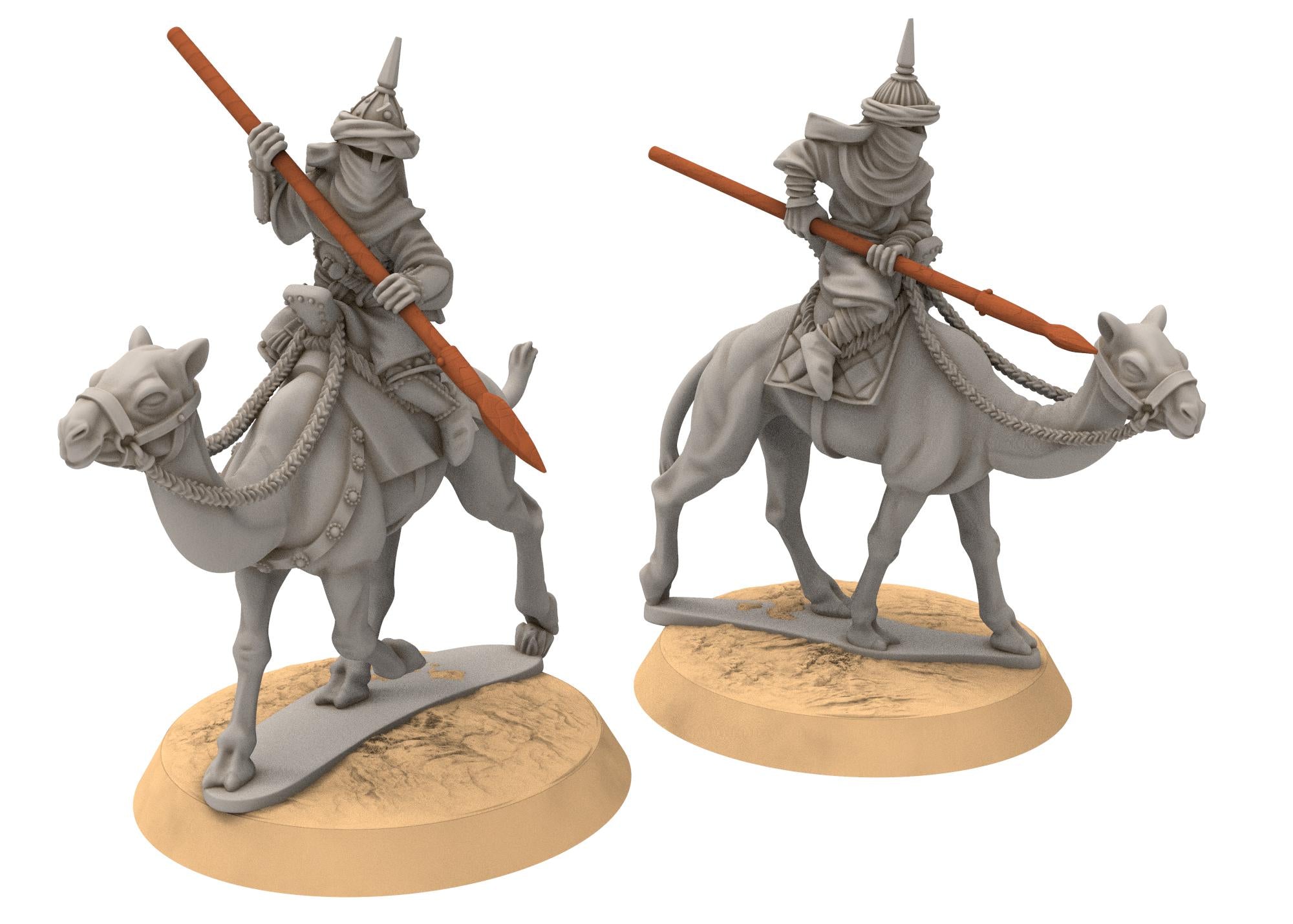 Harad - Southron Camel Riders Spears, Berber nomads, Harad Bedouin Arabs Sarazins Medbury miniatures for wargame DnD, Lotr...