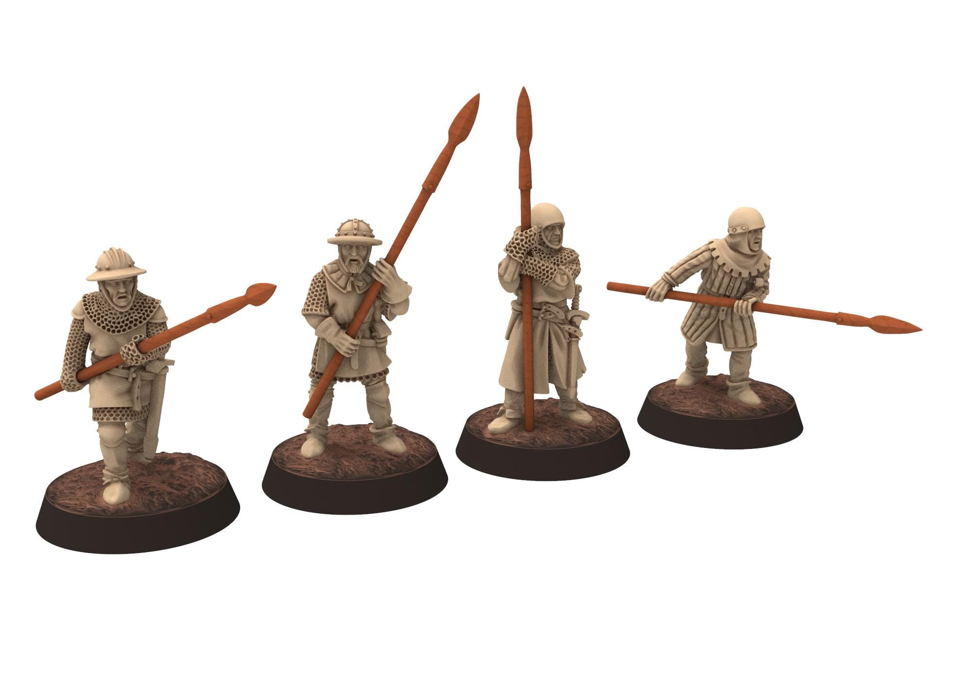 Medieval - England - Early 14th Century English Men At Arms Billmen, 100 Years War, 28mm Historical Wargame, Saga... Medbury miniatures