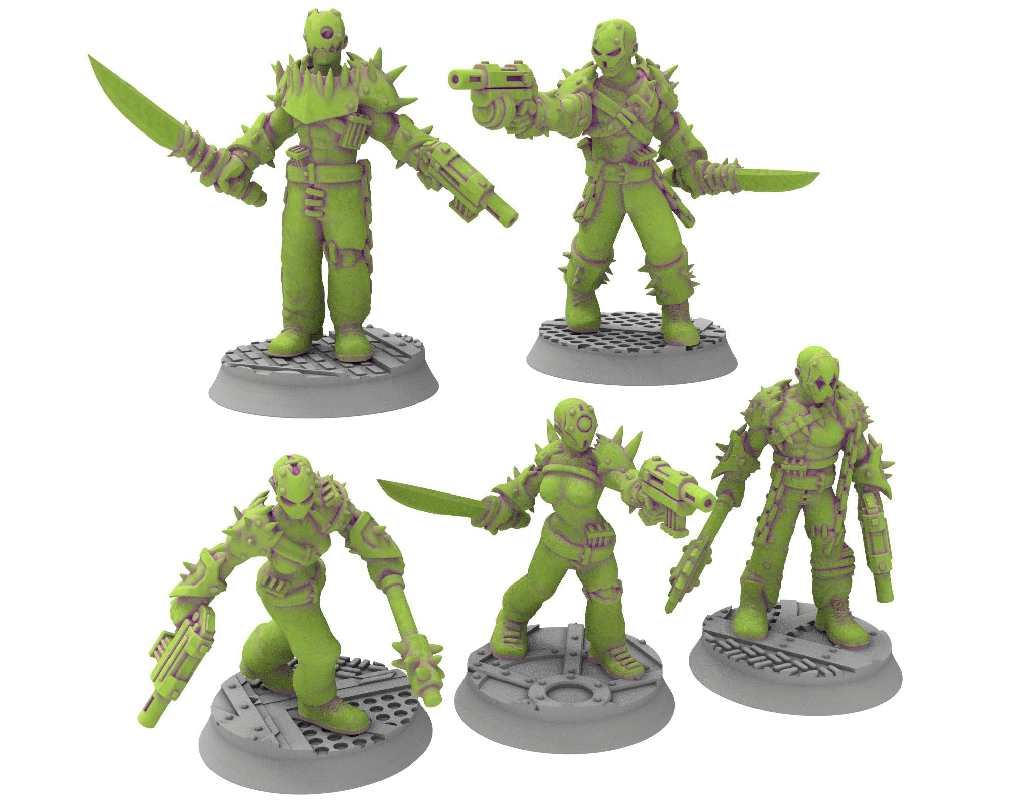 Harbingers of darkness - 32mm Cultists of Chaos god - Ranged infantry - OPR Tabletop wargame Resin 3D printed proxy, Edge Miniatures