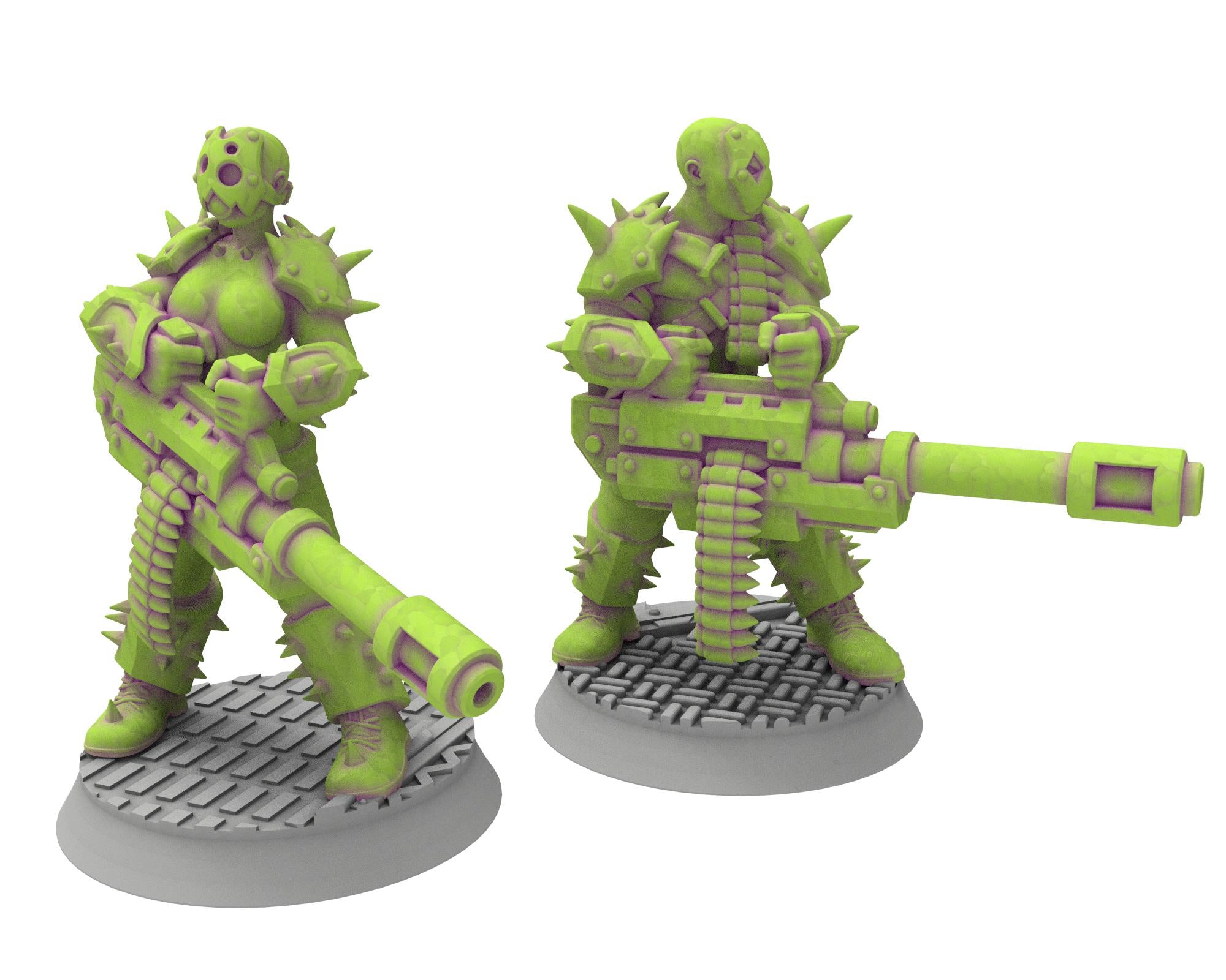 Harbingers of darkness - 32mm Cultists of Chaos god - Grenade Launchers - OPR Tabletop wargame Resin 3D printed proxy, Edge Miniatures