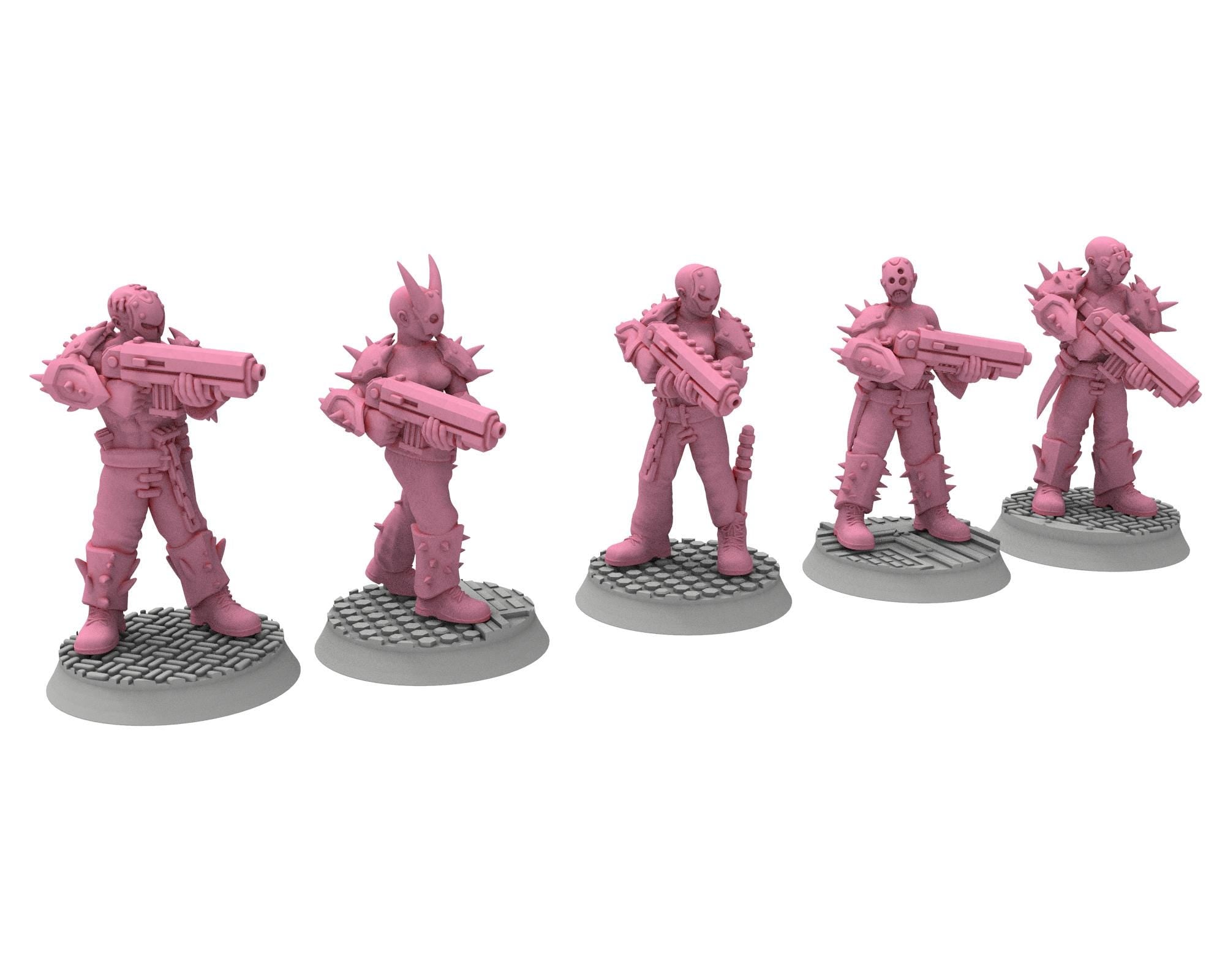 Daemons of lust - 32mm Sadistic Cultists of Chaos god - Grenade Launchers - OPR Tabletop wargame Resin 3D printed proxy, Edge Miniatures