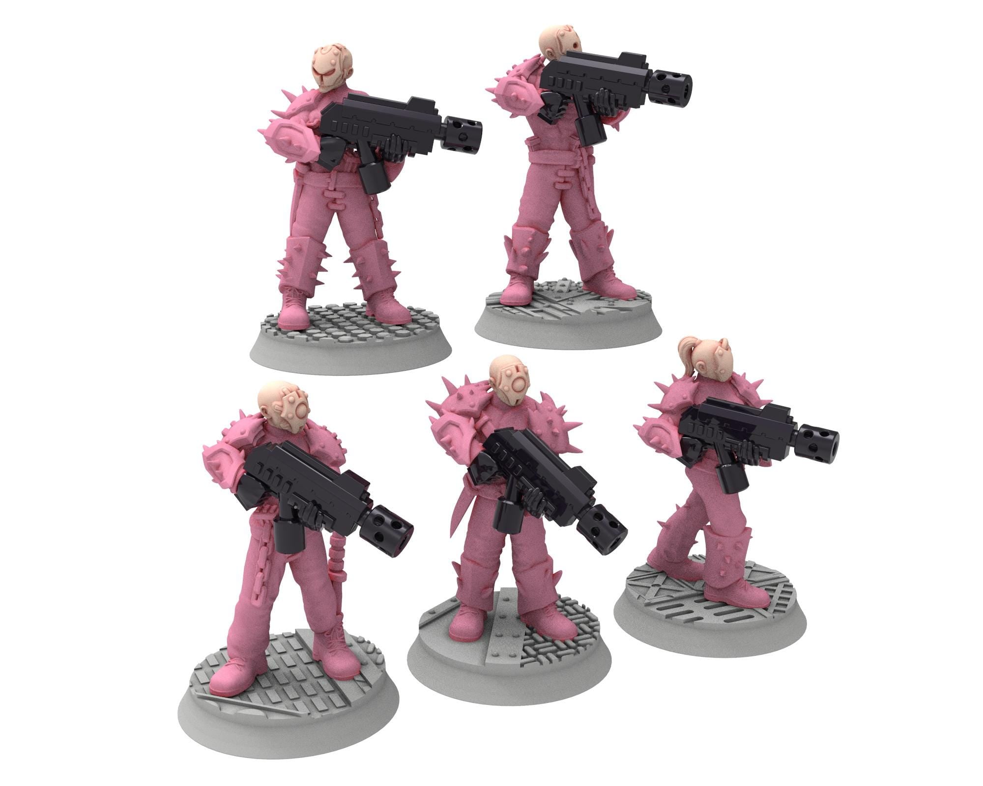 Daemons of lust - 32mm Sadistic Cultists of Chaos god - Grenade Launchers - OPR Tabletop wargame Resin 3D printed proxy, Edge Miniatures