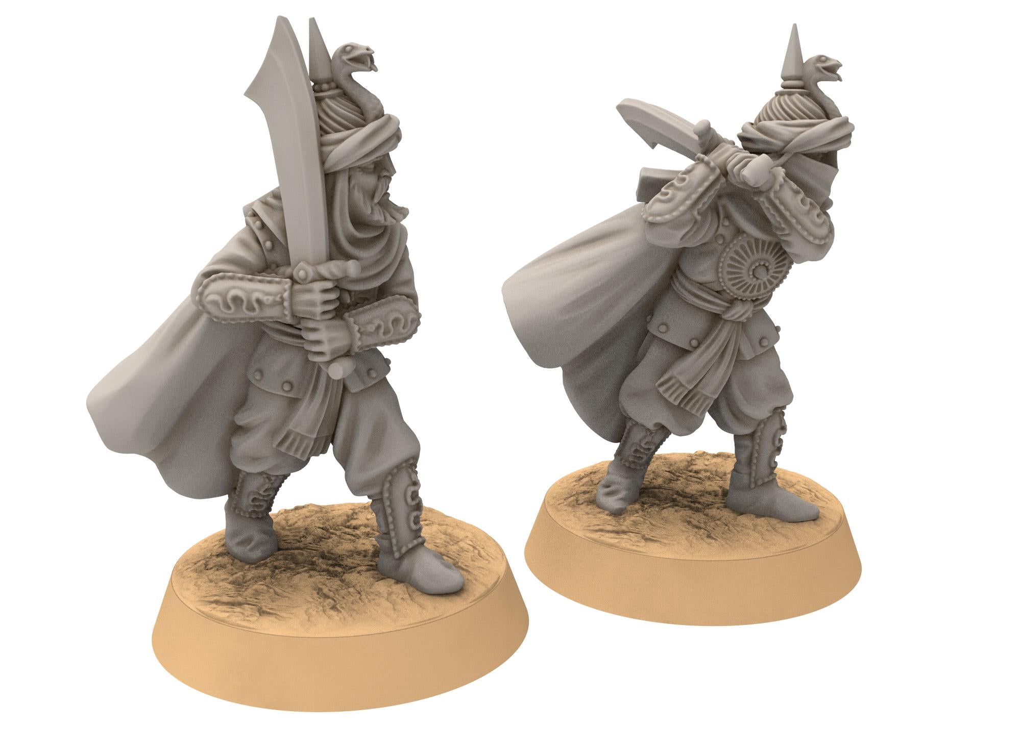 Harad - Southron Mounted Palace Guards with Spears, Berber nomads, Harad Bedouin Arabs Sarazins Medbury miniatures for wargame DnD, Lotr...