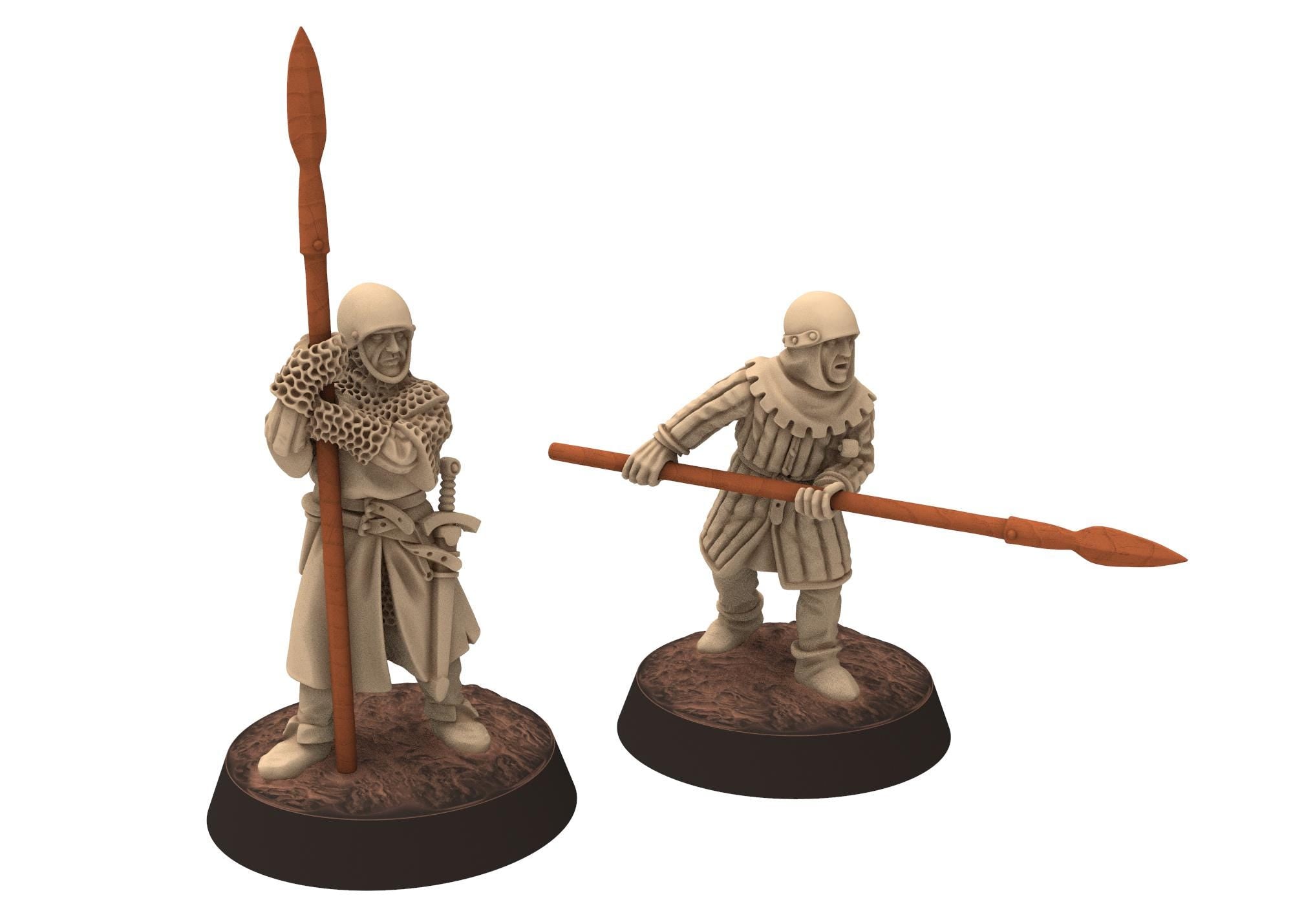 Medieval - England - Early 14th Century English Men At Arms Spearmen, 100 Years War, 28mm Historical Wargame, Saga... Medbury miniatures
