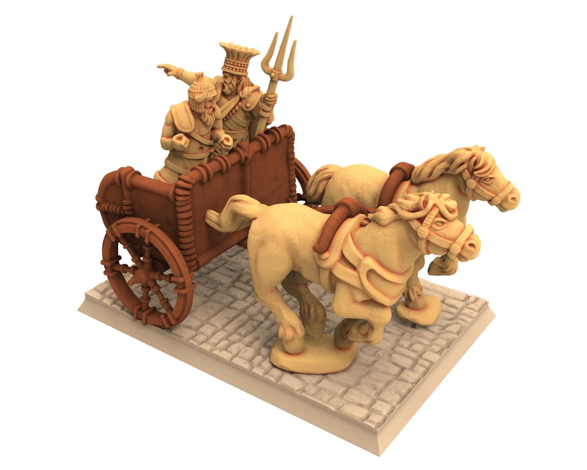 Biblical times - Sea people - x3 Chariots of war, elite warriors - 28mm/15mm - Historical Wargame, Hail Caesar, DBA, DBM, Saga... RedCopper