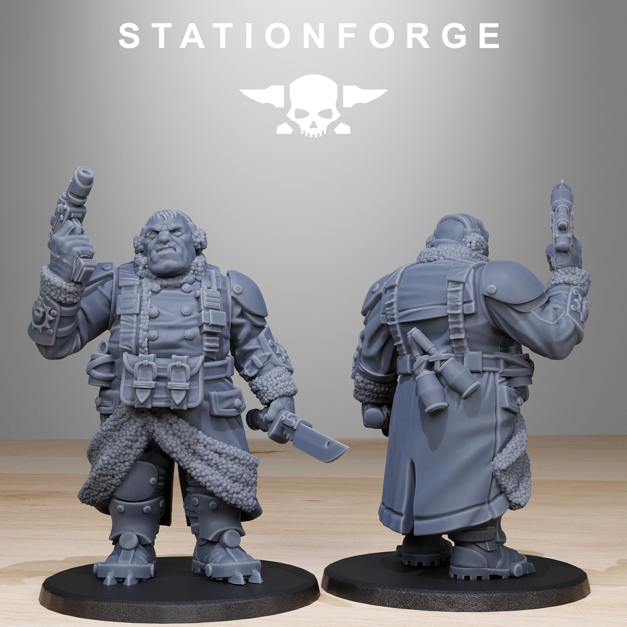 GrimGuard - Frostwatch, mechanized infantry, post apocalyptic empire, usable for tabletop wargame.