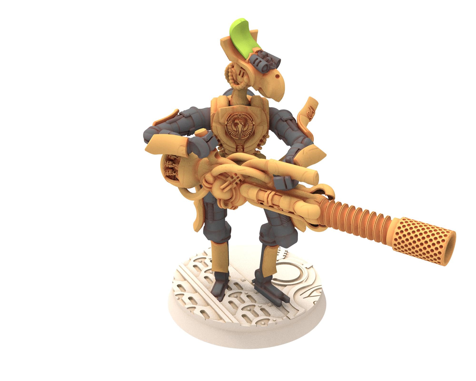 Cinan - Horus - Chemou - Kamose: Support, Battle Robot, space lord's guardians of the Necropolis, solid & modular posable miniatures