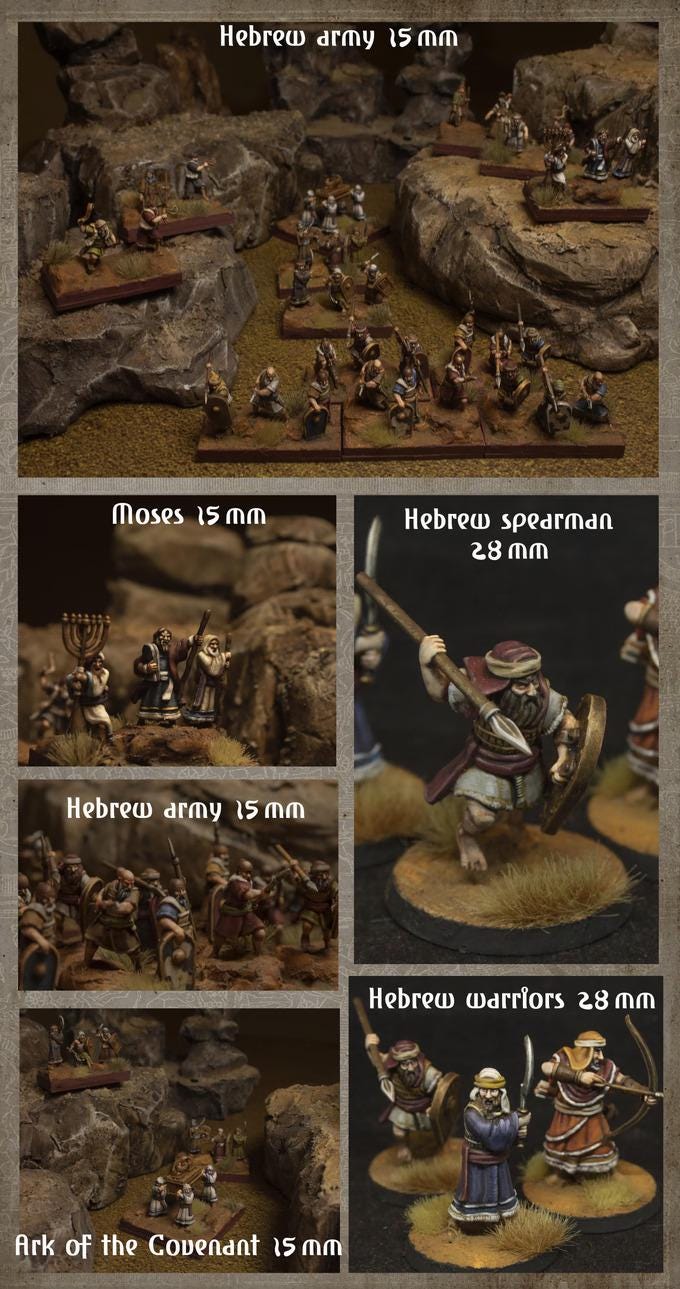 Biblical times - Ancient Hebrews - Spearmen - 28mm/15mm - Historical Wargame, Hail Caesar, DBA, DBM, Saga... RedCopper