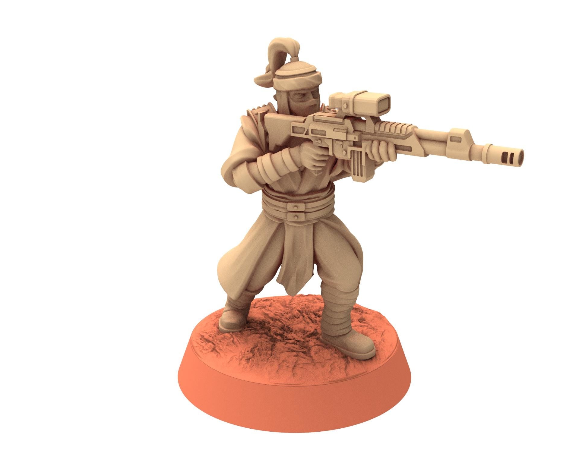 Desert Raiders - Treasury Guards Imperial guard post apocalyptic, usable for tabletop futuristic wargame, Dune, Star wars Quatermaster 3D