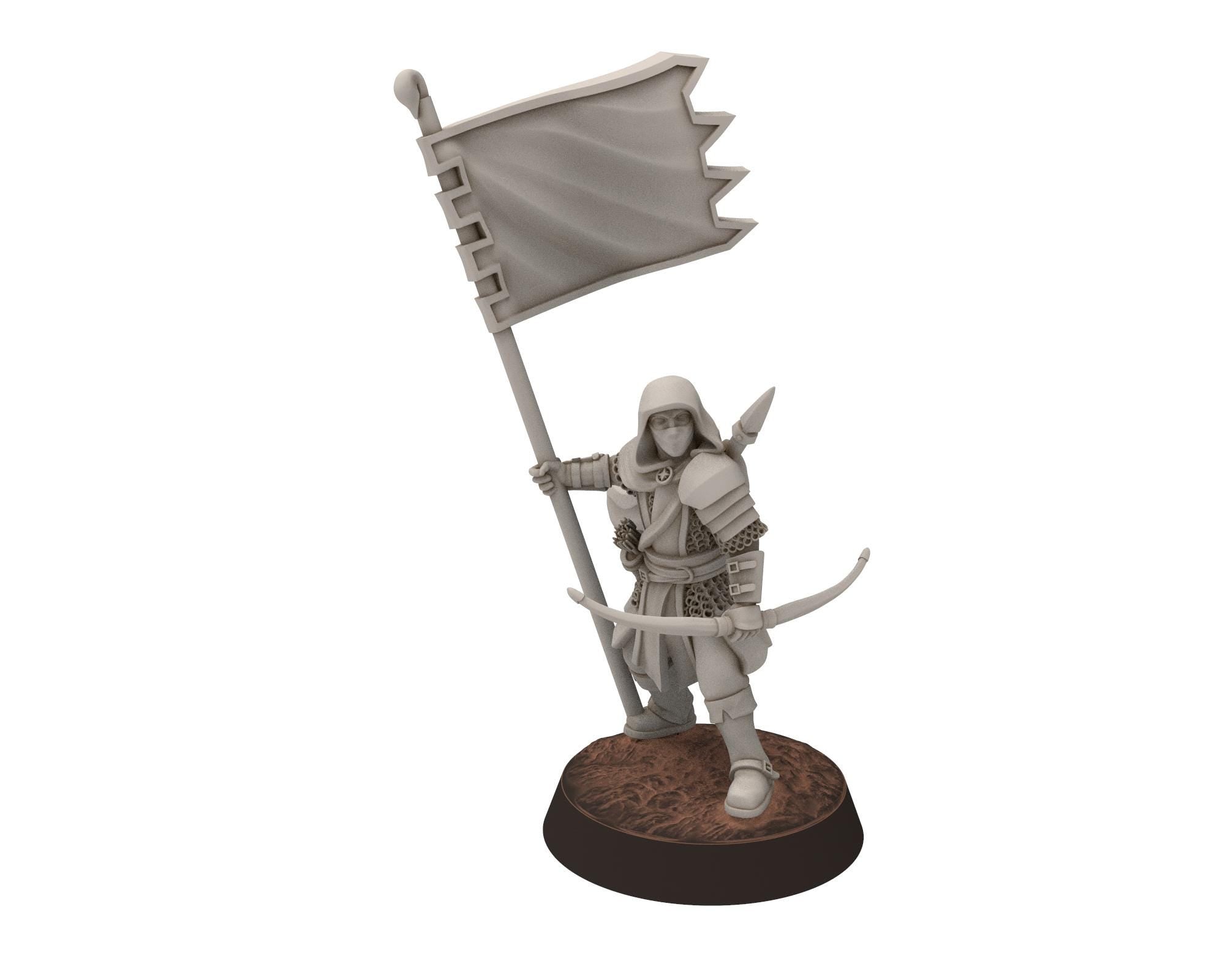 Gandor - Captain of the Rangers of the fiefdom, fief Archer, defender of the free men, miniature for wargame D&D, Lotr... Quatermaster 3D