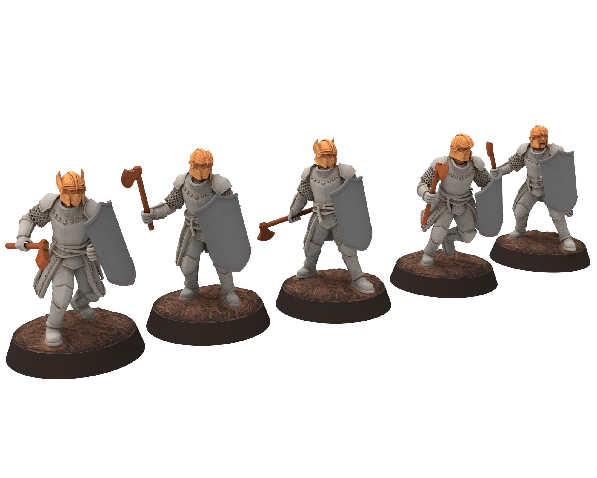 Gandor - Heavy men at arms with crossbows, defenders of the free men realm, miniature for wargame D&D, Lotr... Quatermaster 3D