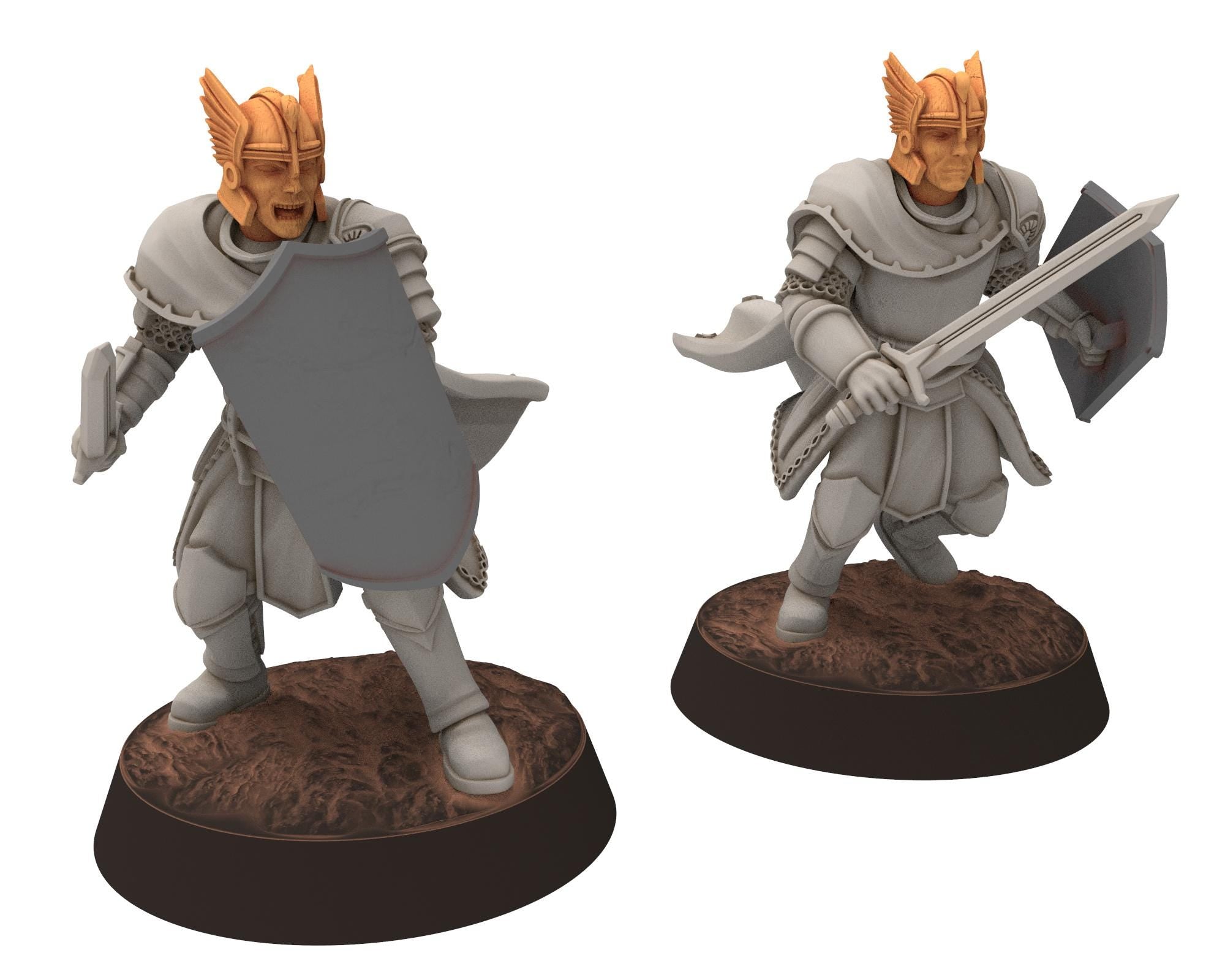 Gandor - Banner of Fantasy Foot Knights, defenders of the free men realm, for wargame D&D, Lotr... Quatermaster 3D modular miniatures