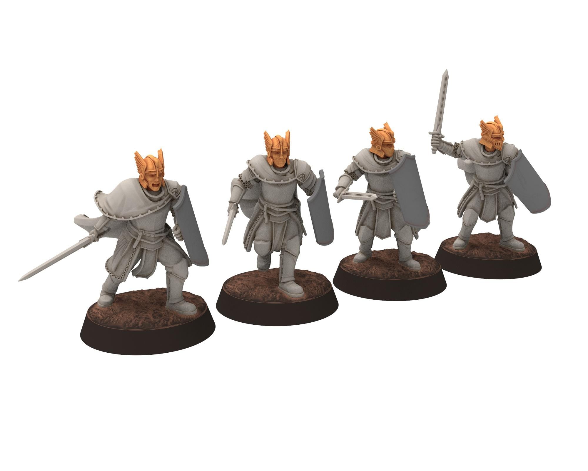 Gandor - Banner of Fantasy Foot Knights, defenders of the free men realm, for wargame D&D, Lotr... Quatermaster 3D modular miniatures