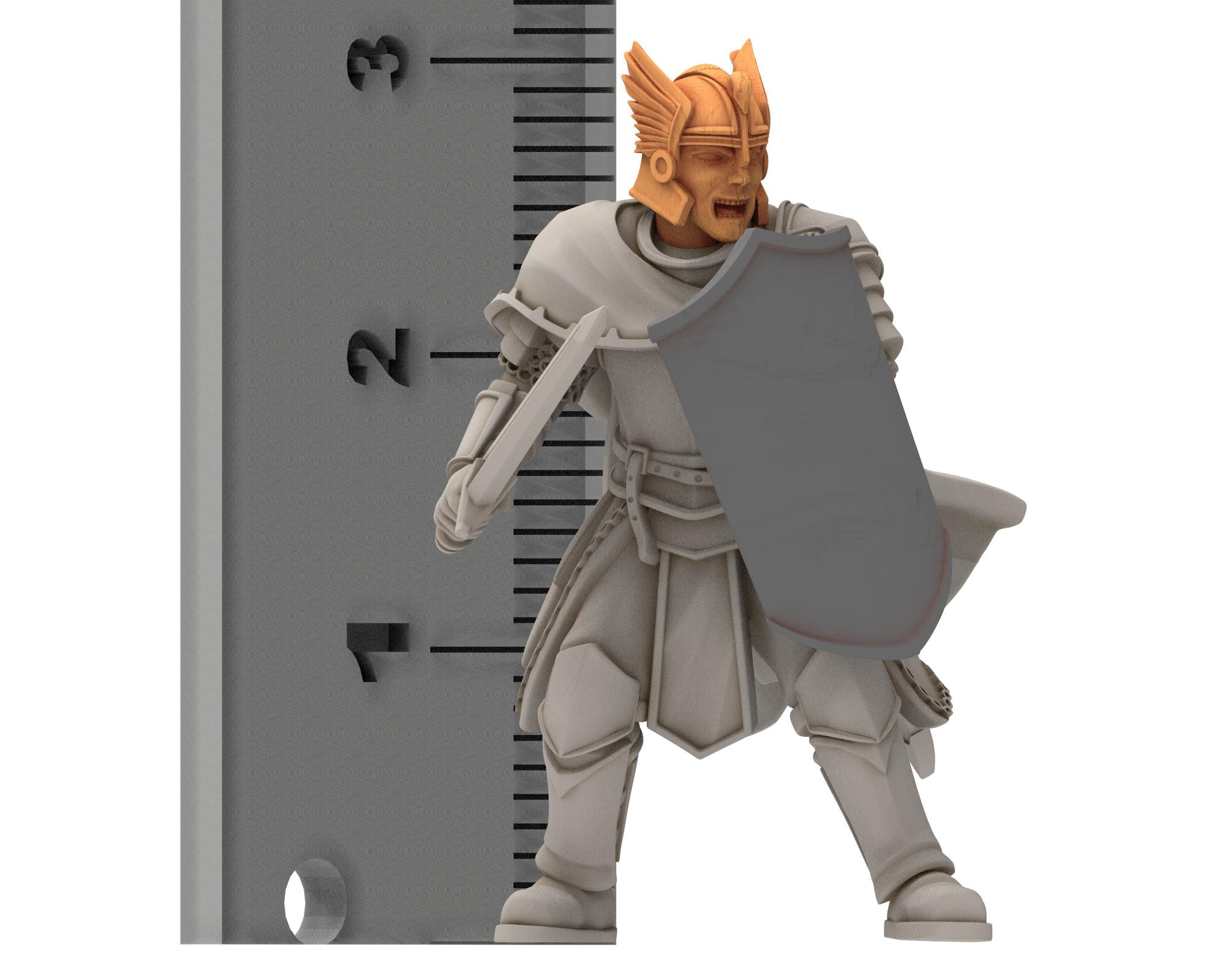 Gandor - Captain of the City Guard Halberdiers, defenders of the free men realm, for wargame D&D, Lotr... Quatermaster 3D