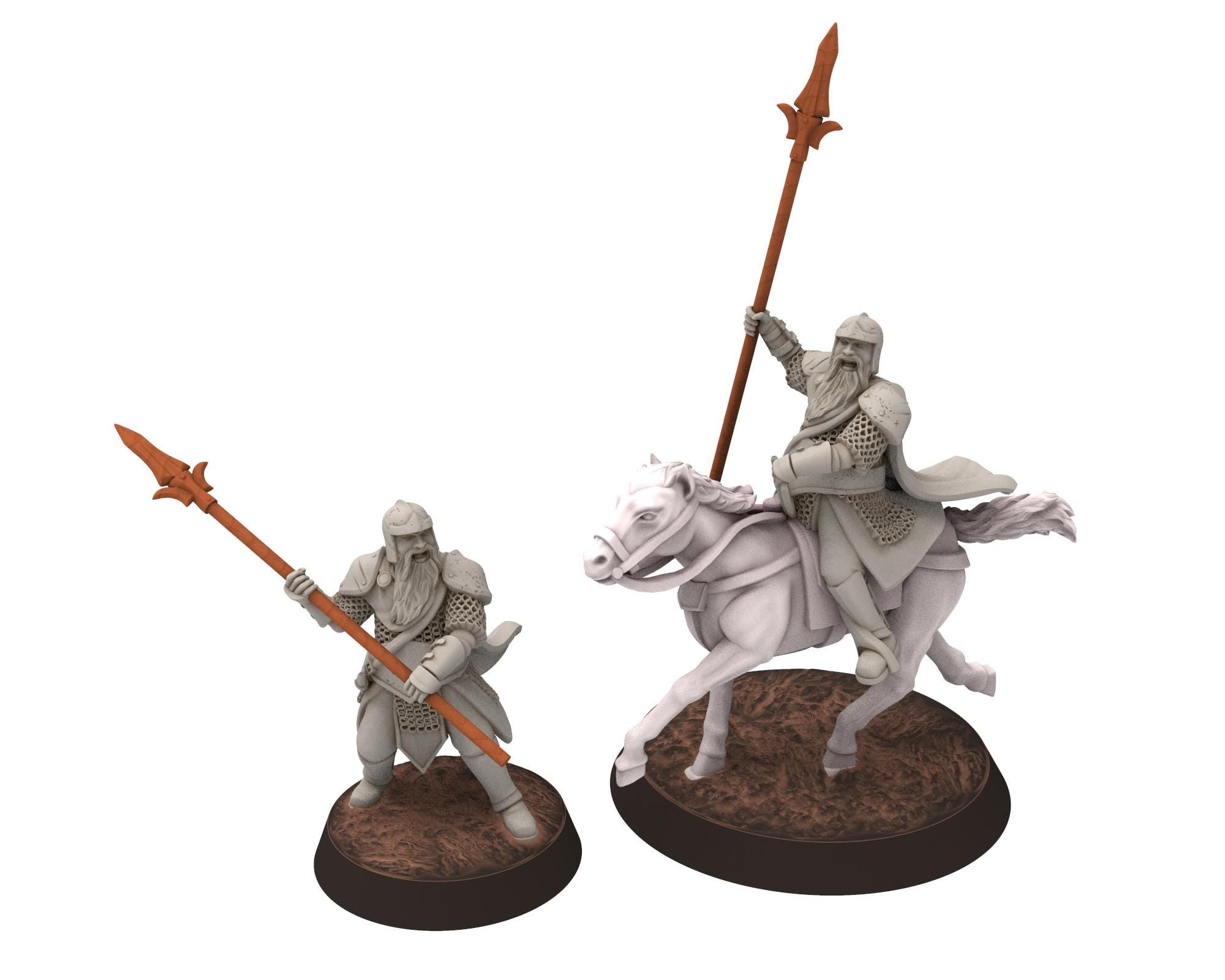 Gandor - Unit Bundle of City Guard Halberdiers, defenders of the free men realm, for wargame D&D, Lotr... Quatermaster 3D modular miniatures