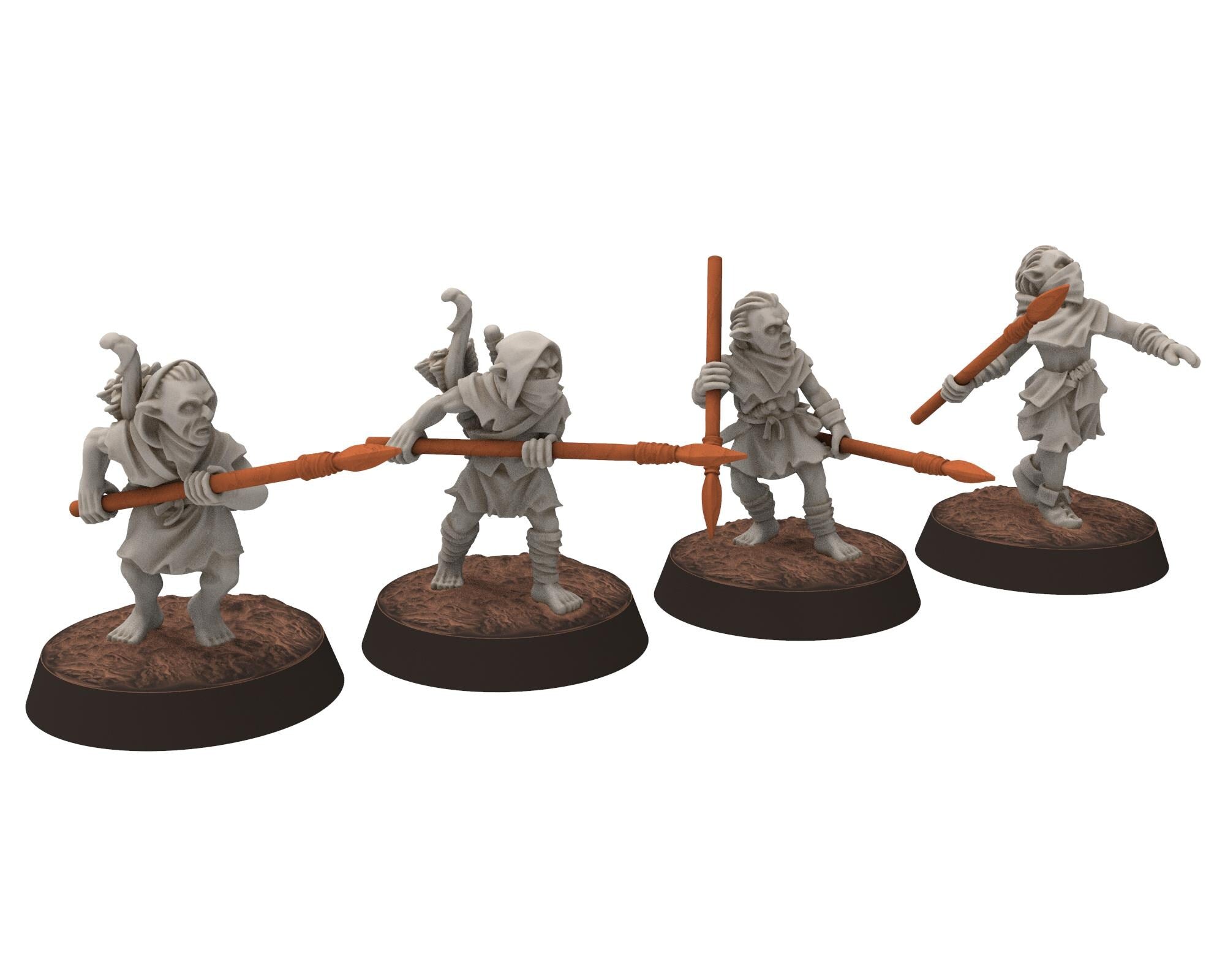 Goblin Cave - Goblin Marauders with Javelins, Tamed forest Spiders, Middle rings for wargame D&D, Lotr... Medbury miniatures