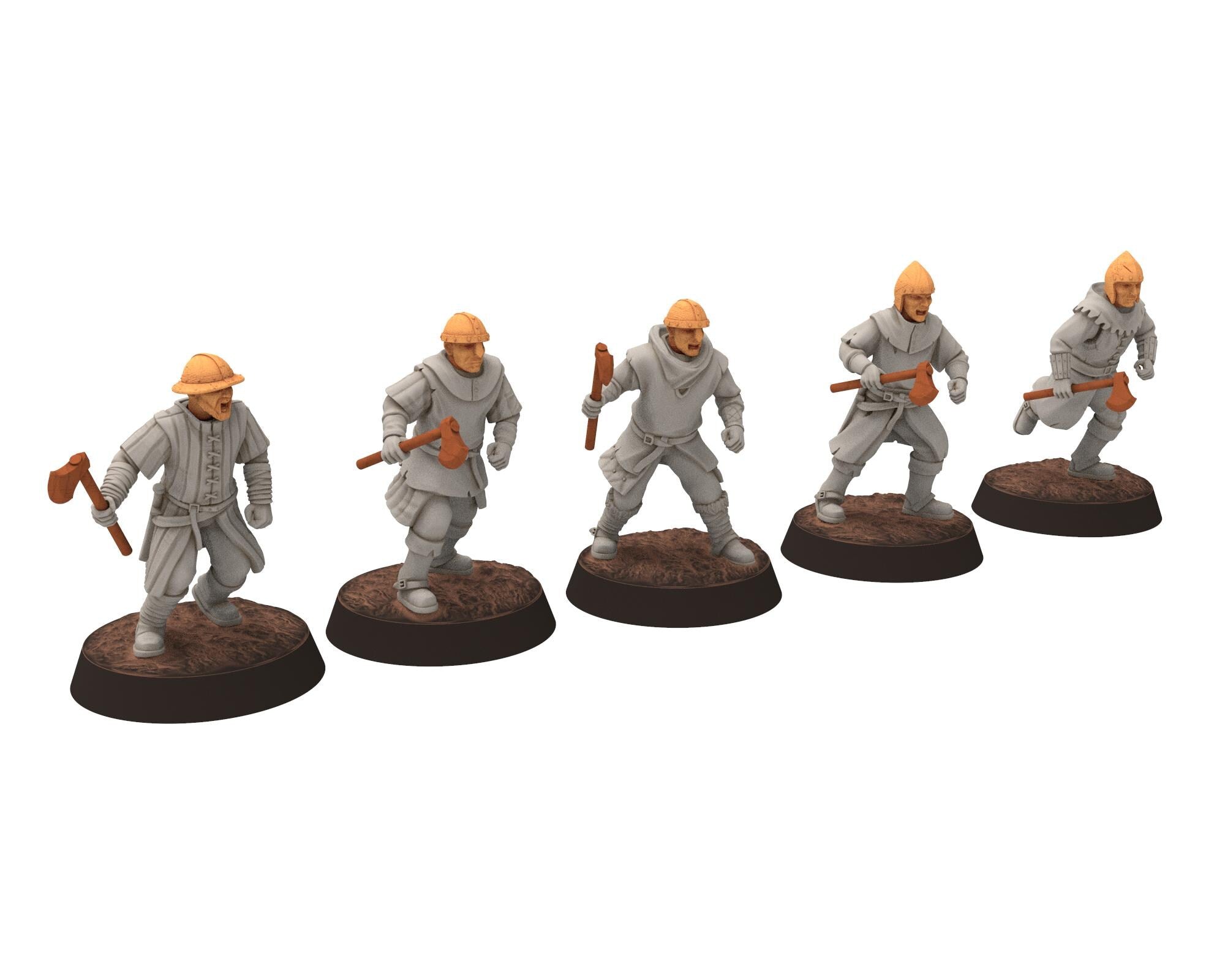 Gandor - Militia with bows, defenders of the free men realm, for wargame D&D, Lotr... Quatermaster 3D custom modular miniatures