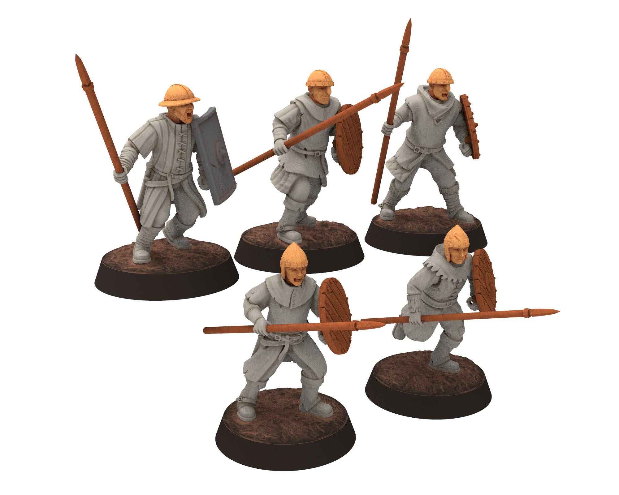 Gandor - Militia with bows, defenders of the free men realm, for wargame D&D, Lotr... Quatermaster 3D custom modular miniatures