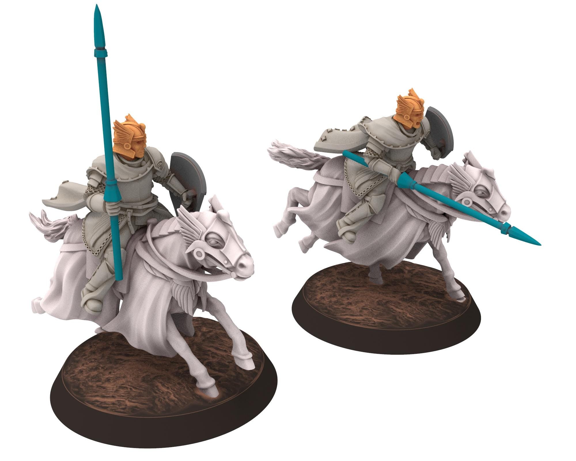 Gandor - Captain of Fantasy Mounted Knights, defenders of the free men realm, for wargame D&D, Lotr... Quatermaster 3D modular miniatures