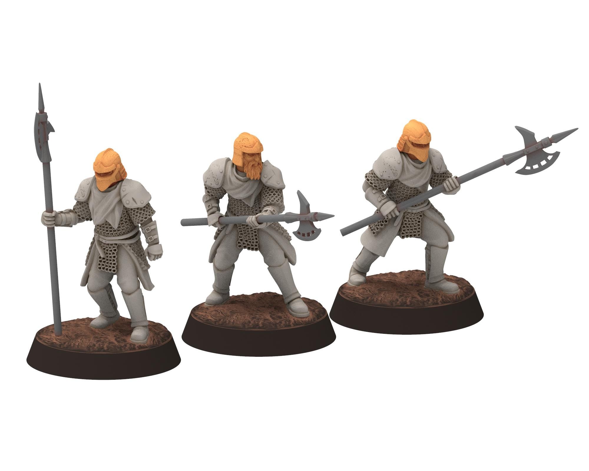 Gandor - Mounted Captain of the City Guard Halberdiers, defenders of the free men realm, for wargame D&D, Lotr... Quatermaster 3D