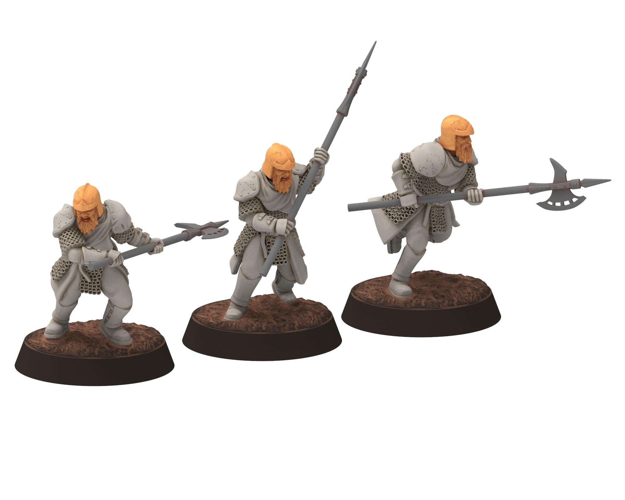 Gandor - Mounted Captain of the City Guard Halberdiers, defenders of the free men realm, for wargame D&D, Lotr... Quatermaster 3D