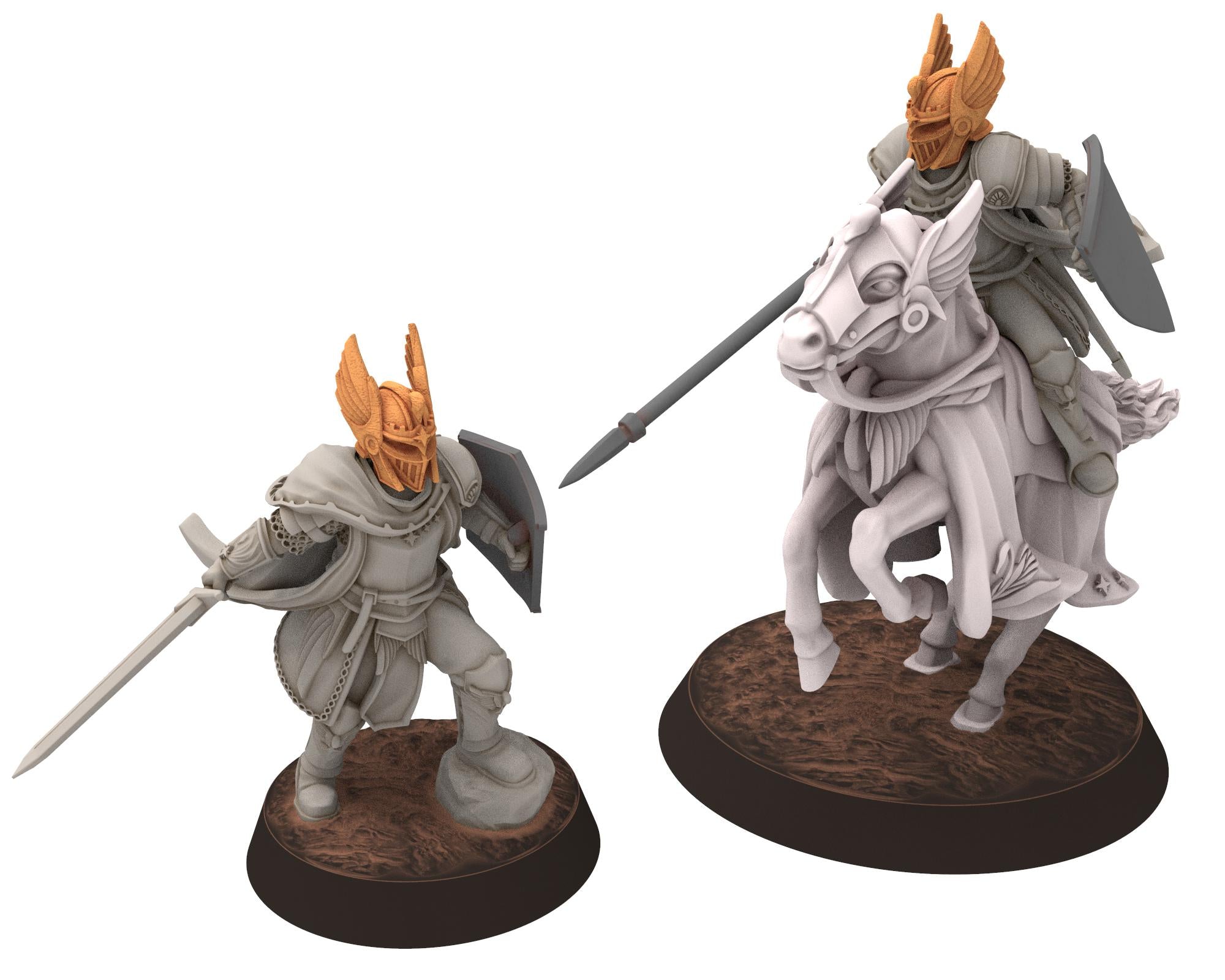 Gandor - Fantasy Prince Knight Mounted, defender of the free men realm, for wargame D&D, Lotr... Quatermaster 3D