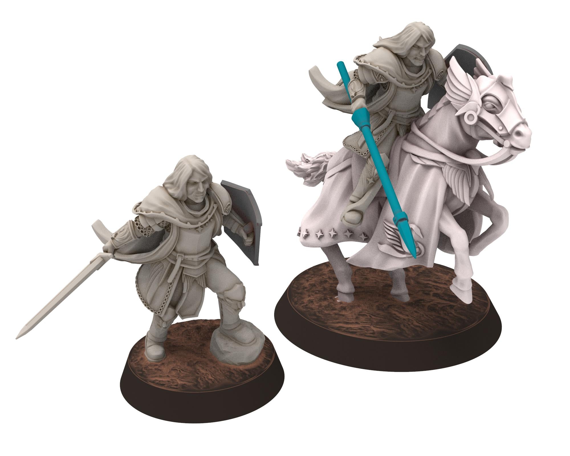 Gandor - Fantasy King Knight Mounted, defender of the free men realm, for wargame D&D, Lotr... Quatermaster 3D