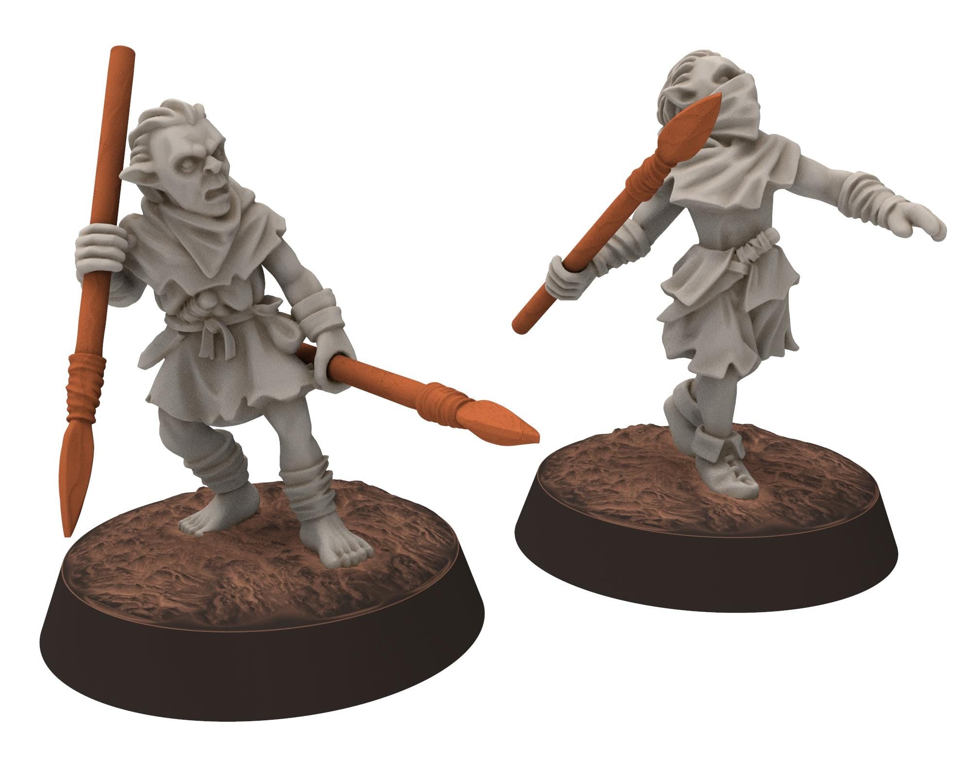 Goblin Cave - Goblin Spider Riders with Spears, Tamed forest Spiders, Middle rings for wargame D&D, Lotr... Medbury miniatures