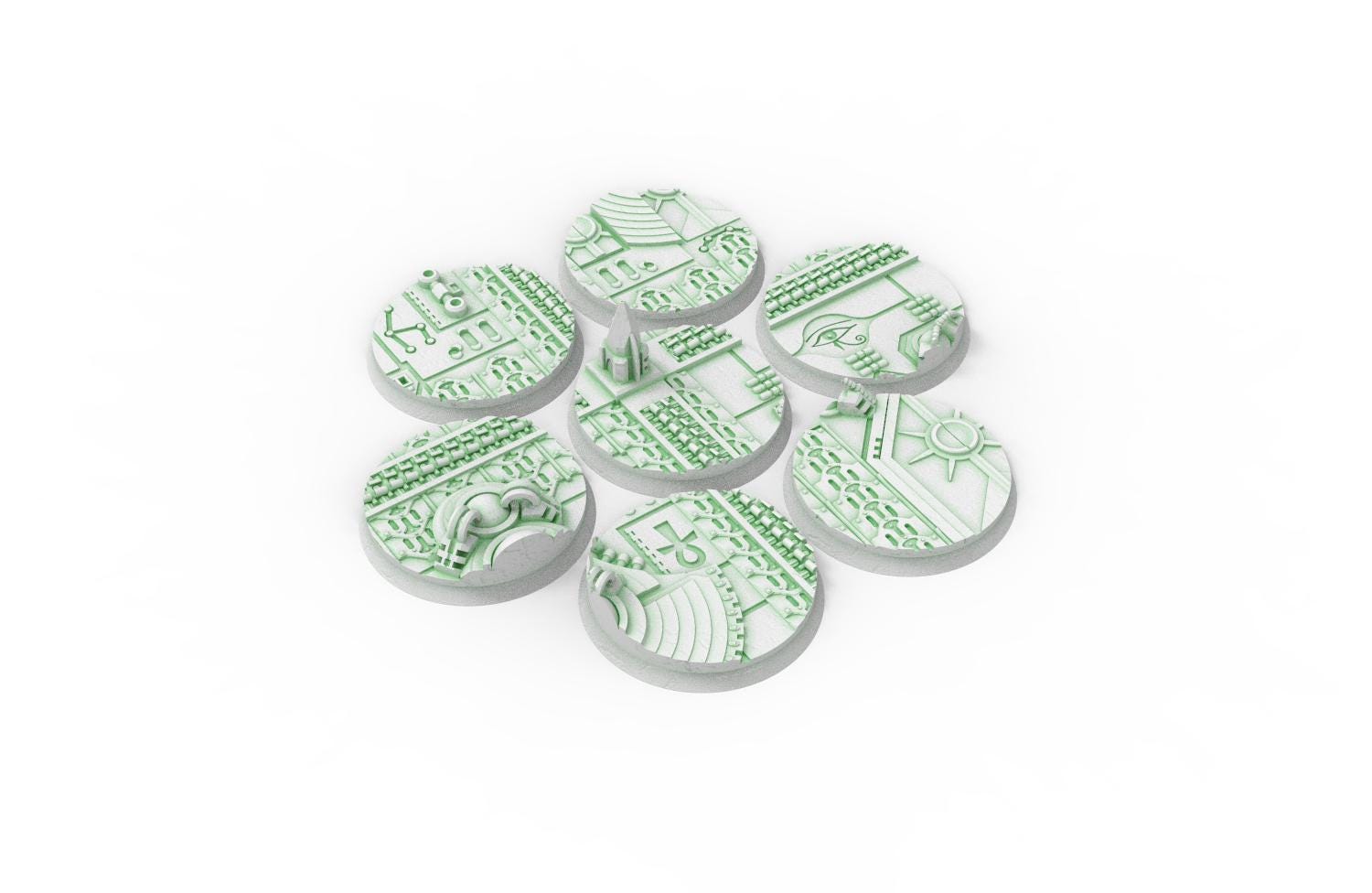 Cinan - Textured Round Bases, lot of 25mm to 160mm CINAN set 3 usable for warmachine, wargame...