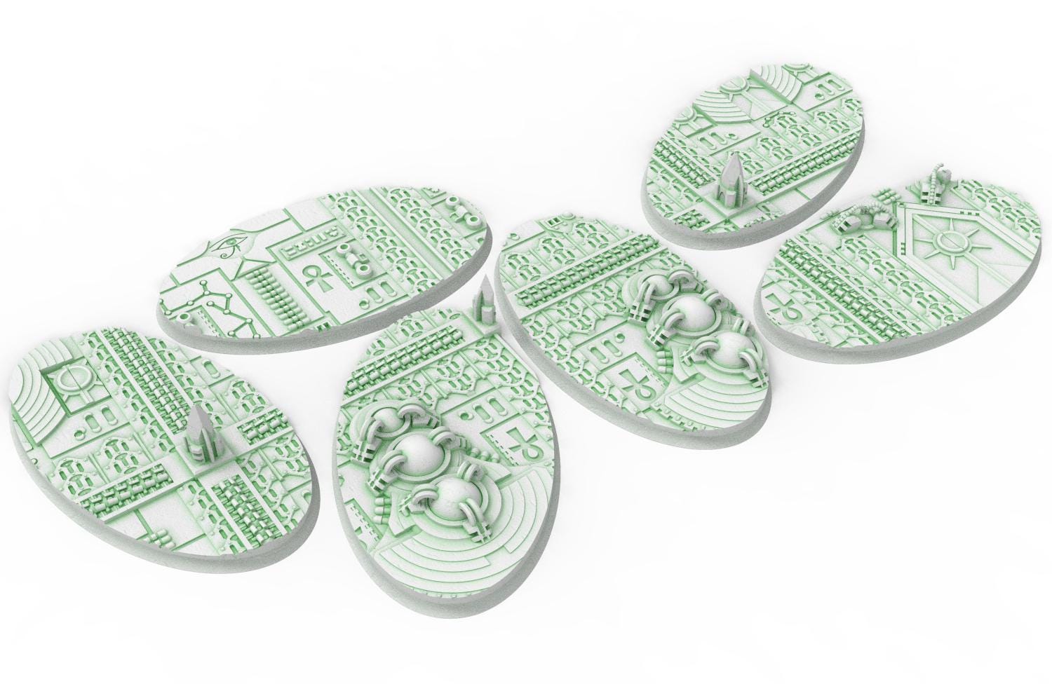 Cinan - Textured Oval Bases, lot of 60mm to 170mm CINAN set 3 usable for warmachine, wargame...
