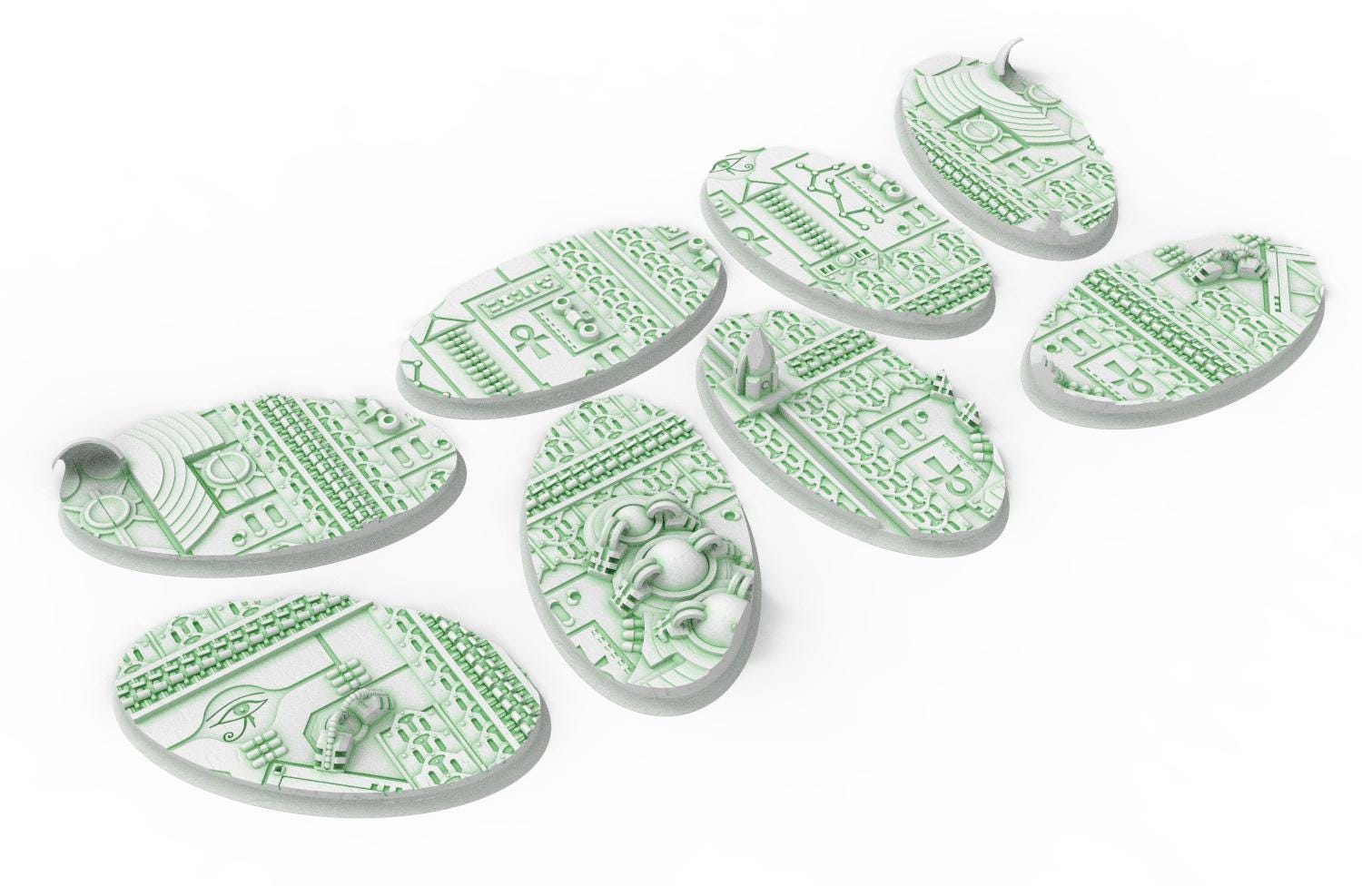 Cinan - Textured Oval Bases, lot of 60mm to 170mm CINAN set 4-5-6 usable for warmachine, wargame...