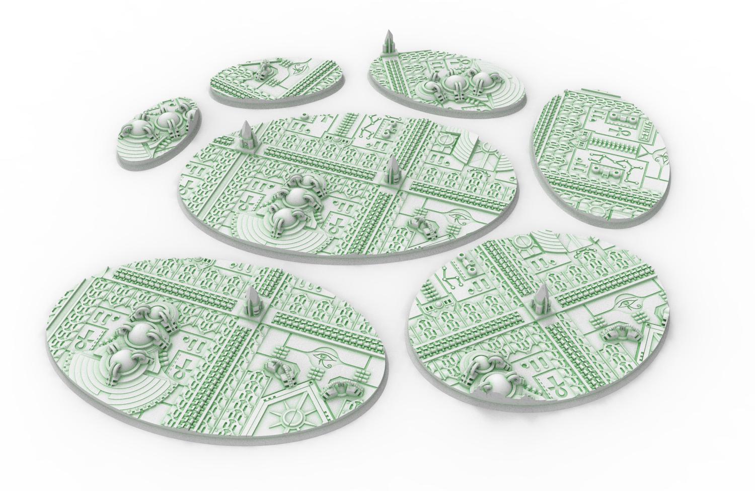 Cinan - Textured Oval Bases, lot of 60mm to 170mm CINAN set 4-5-6 usable for warmachine, wargame...