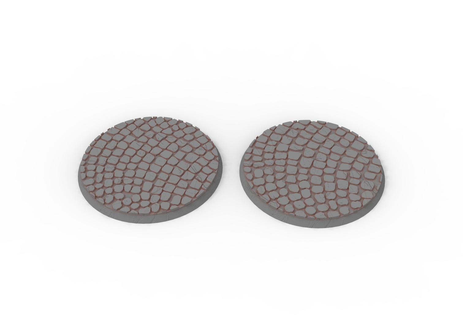 Civil - Textured Round Bases, lot of 25mm to 130mm pavement usable for Oldhammer, saga, age of sigmar, confrontation, wargame...
