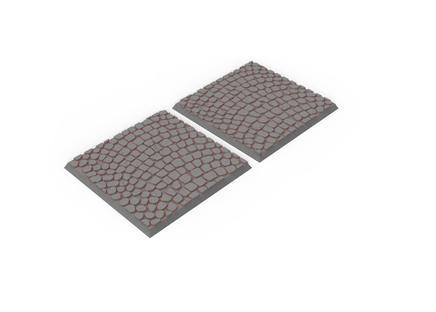 Civil - Textured Square Bases, lot of 20mm to 100mm pavement usable for Oldhammer, 9th age, King of war, Confrontation, wargame...