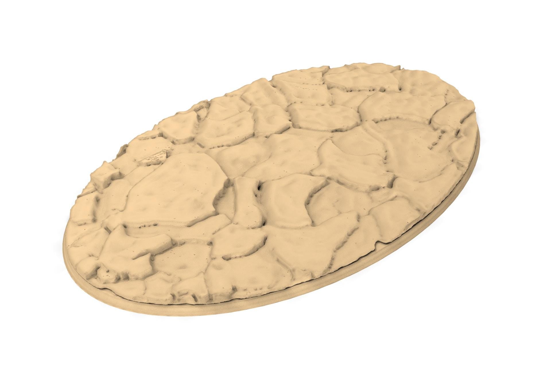Tenkyo - Textured Oval Bases, lot of 60mm to 170mm Desertic TNKYO set 2 usable for warmachine, wargame...
